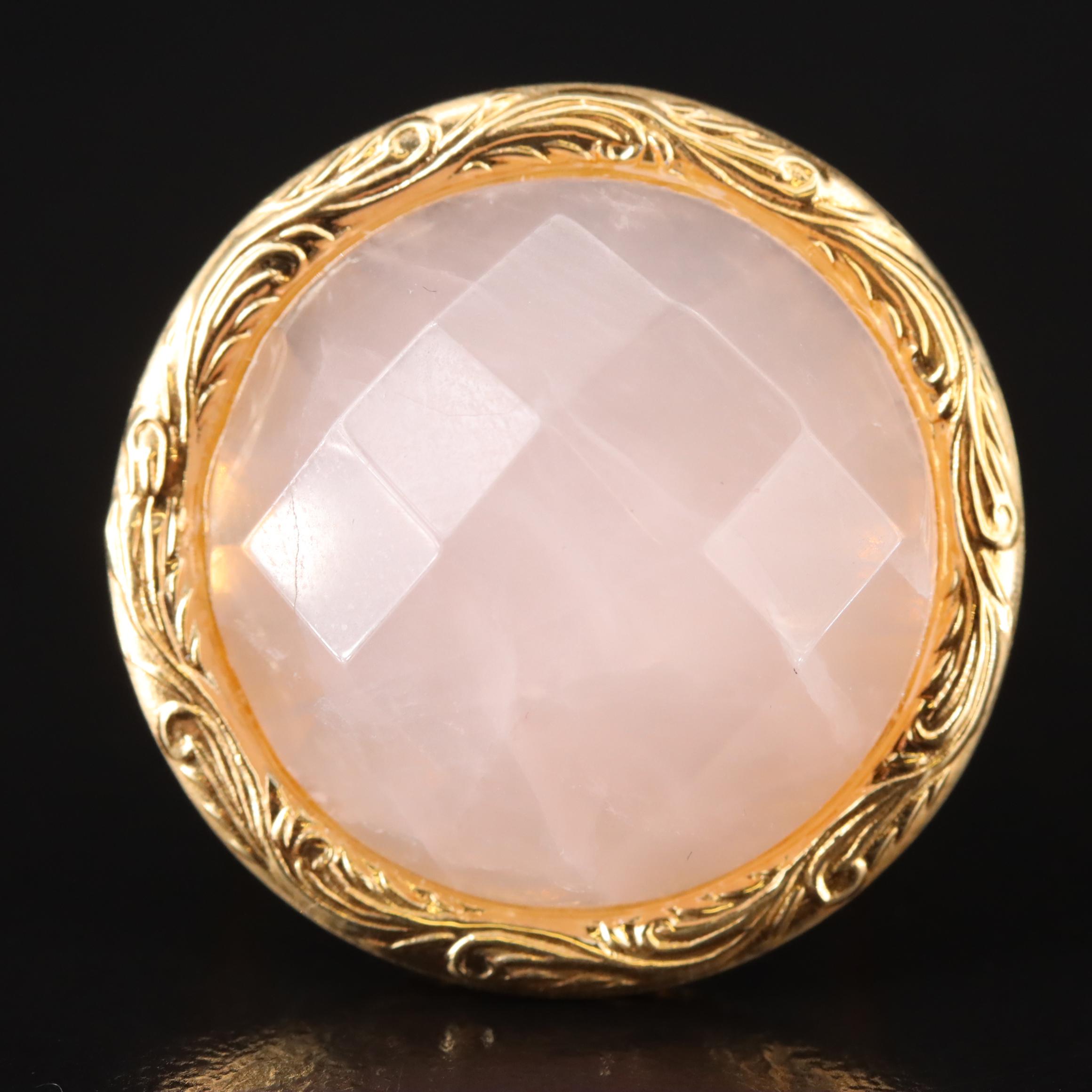 Italian Milor 14K Rose Quartz Ring