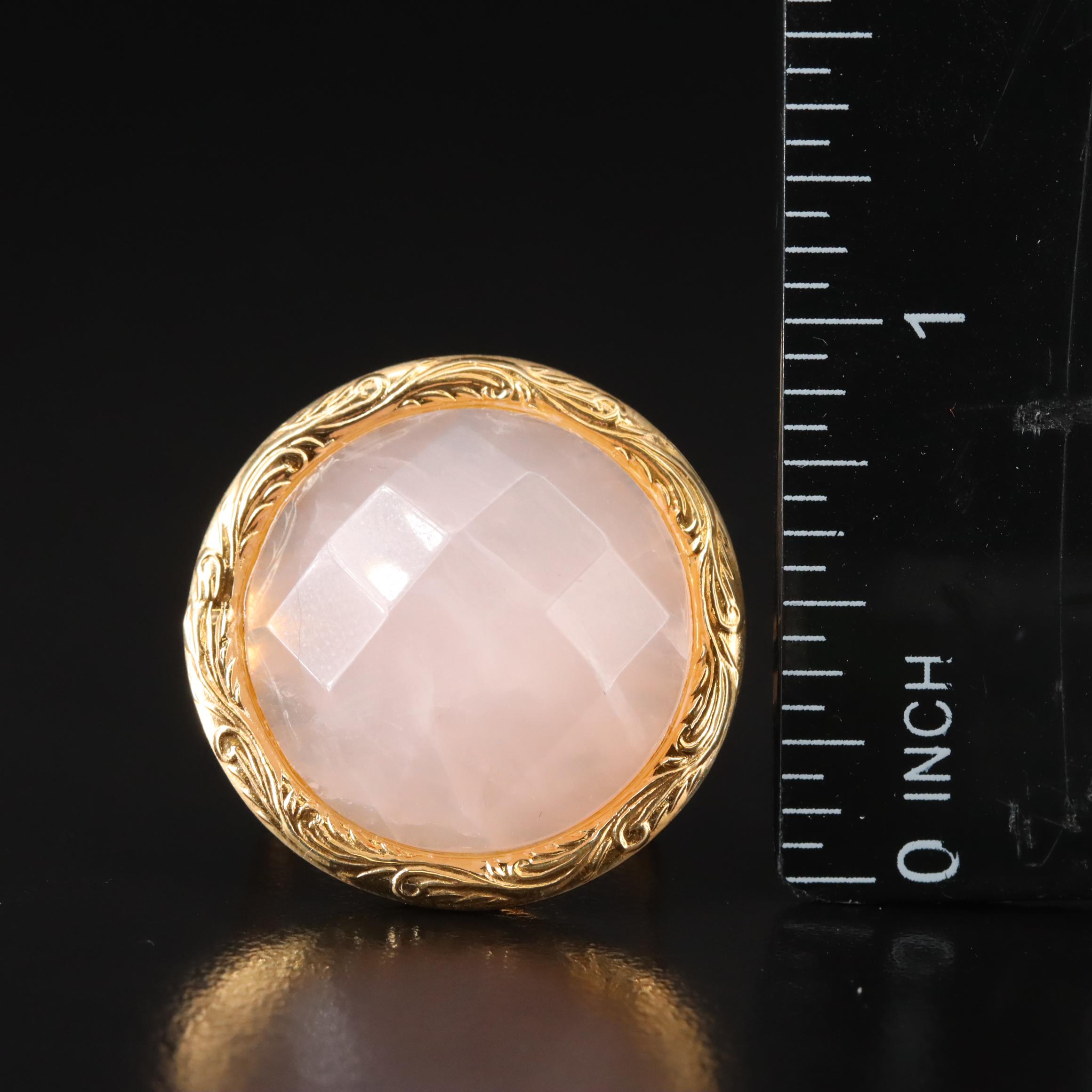 Italian Milor 14K Rose Quartz Ring