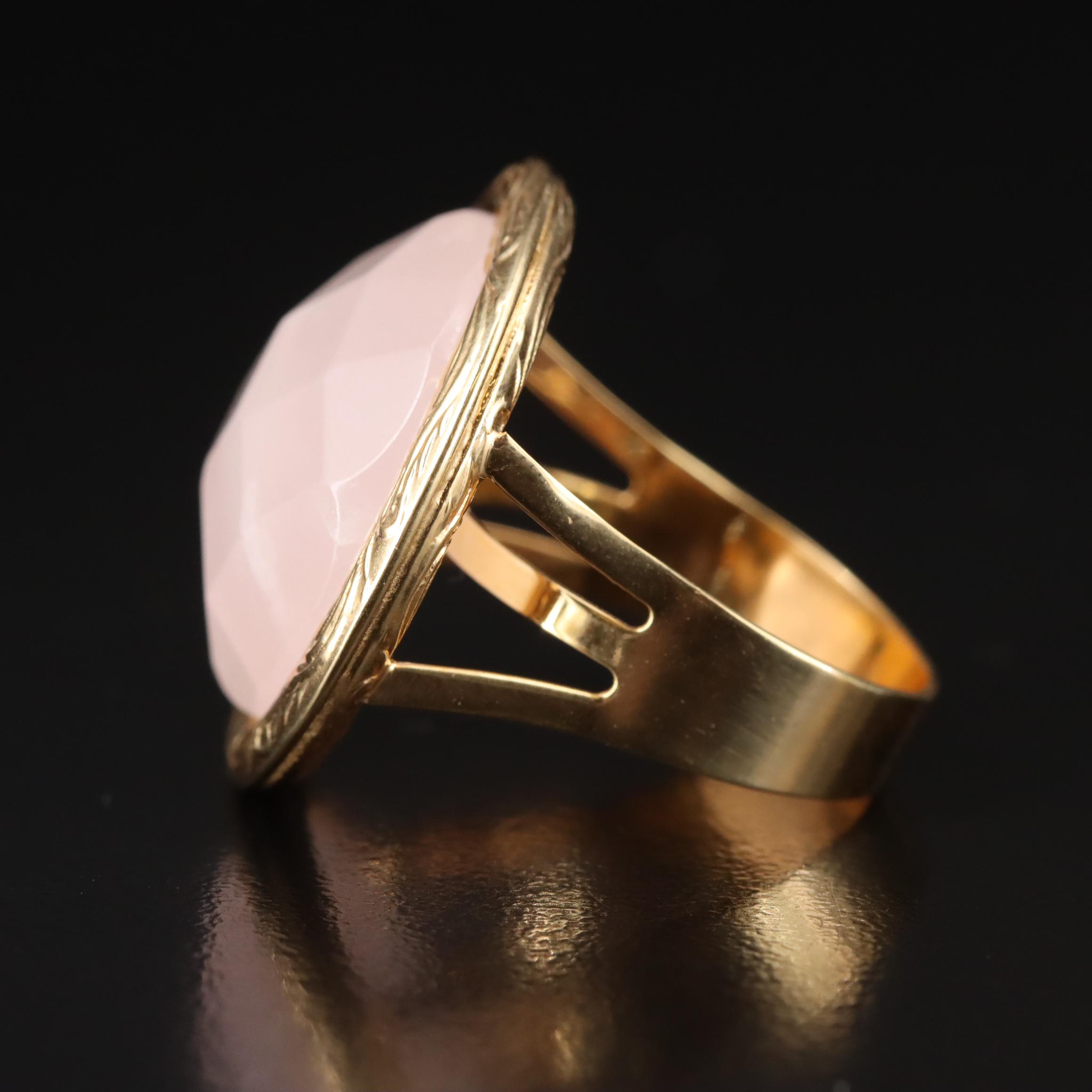 Italian Milor 14K Rose Quartz Ring