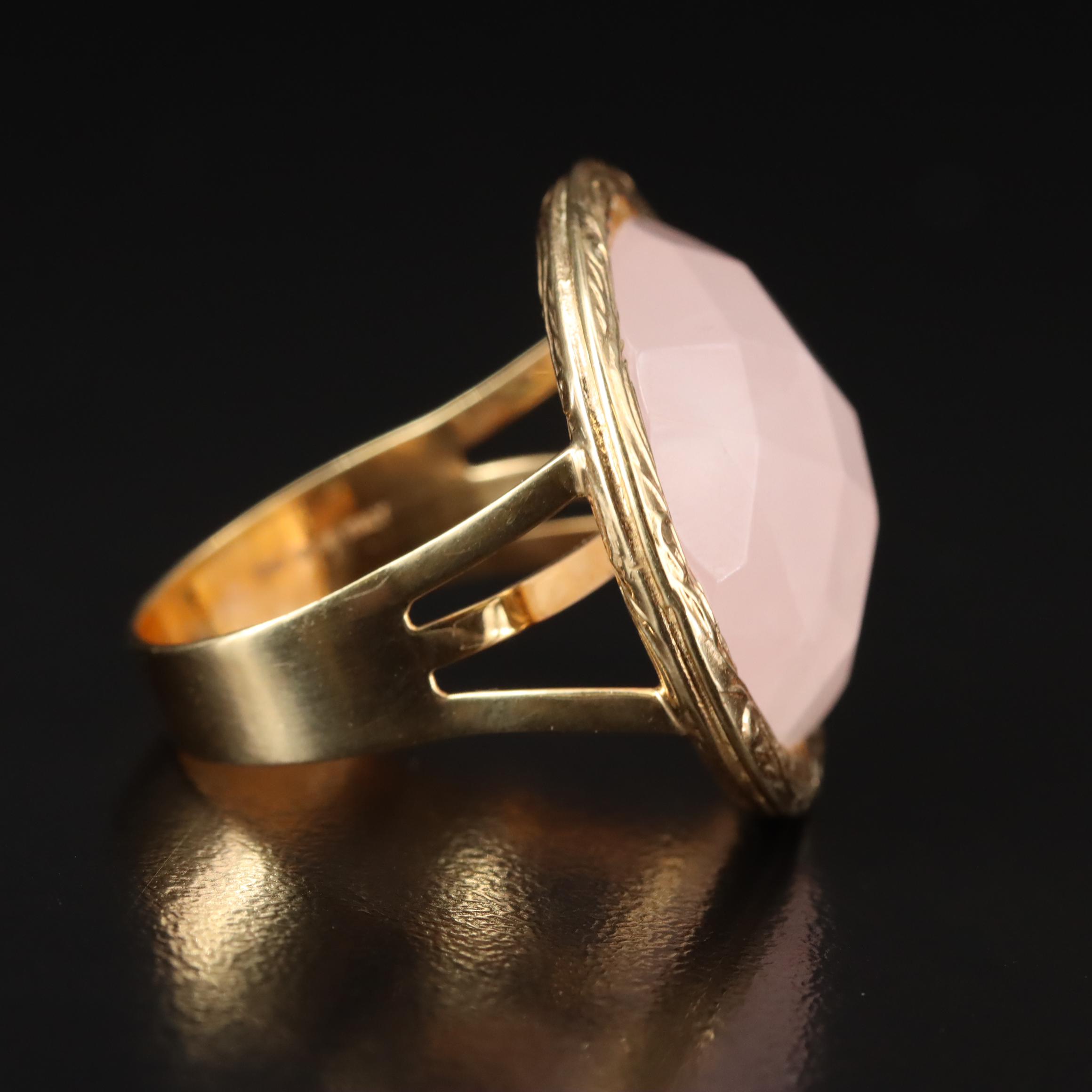 Italian Milor 14K Rose Quartz Ring