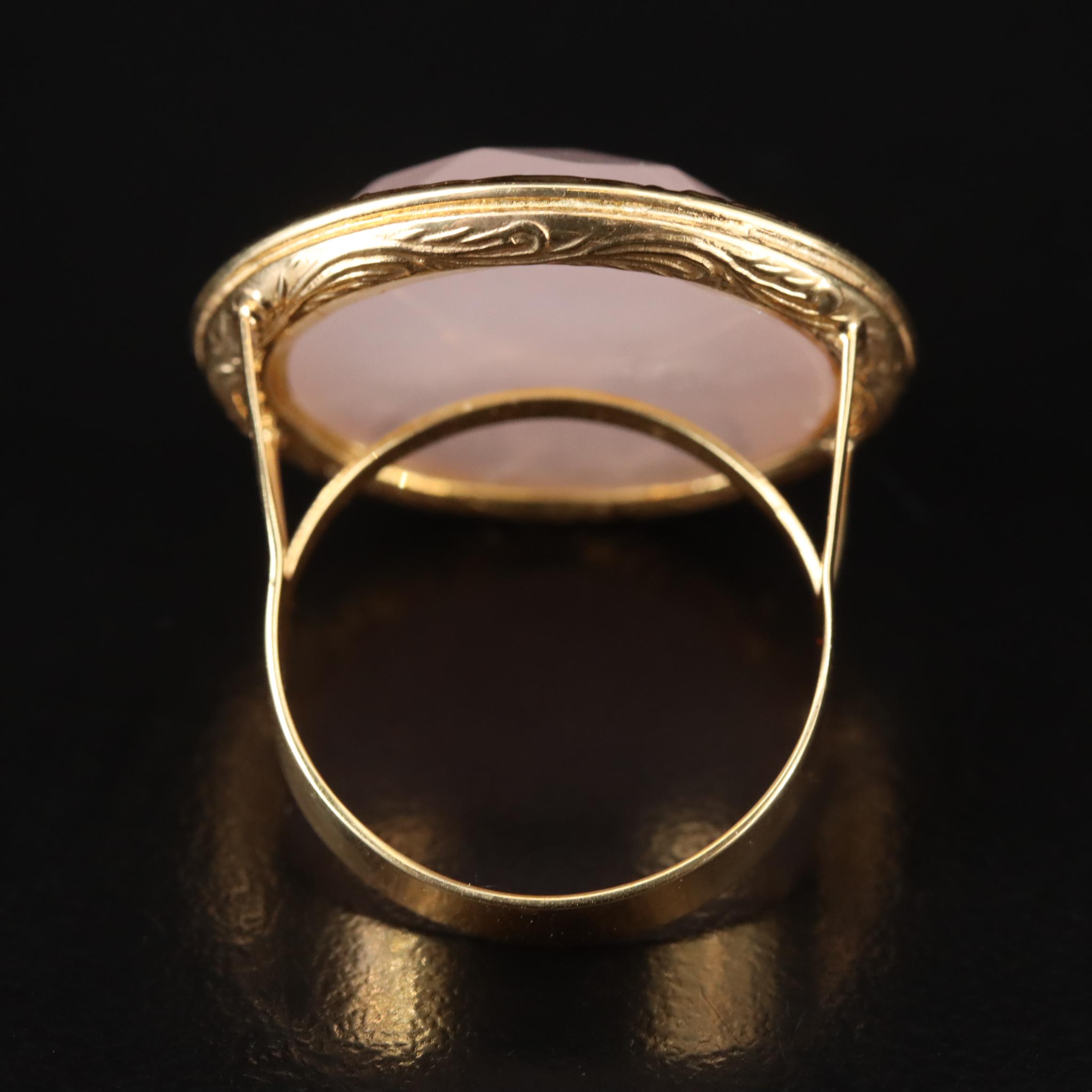 Italian Milor 14K Rose Quartz Ring