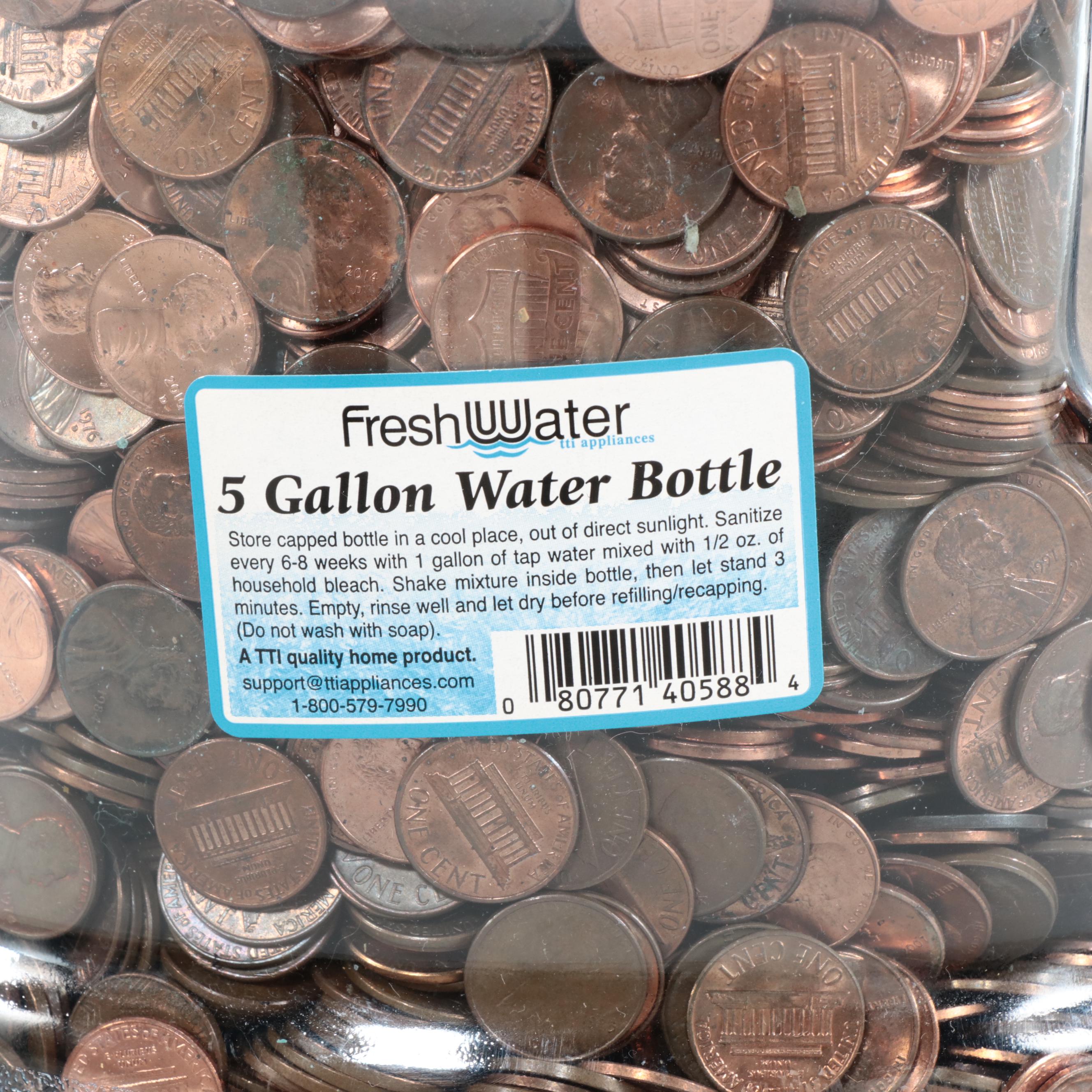 Two Five Gallon Plastic Jugs of Mostly Lincoln Cents