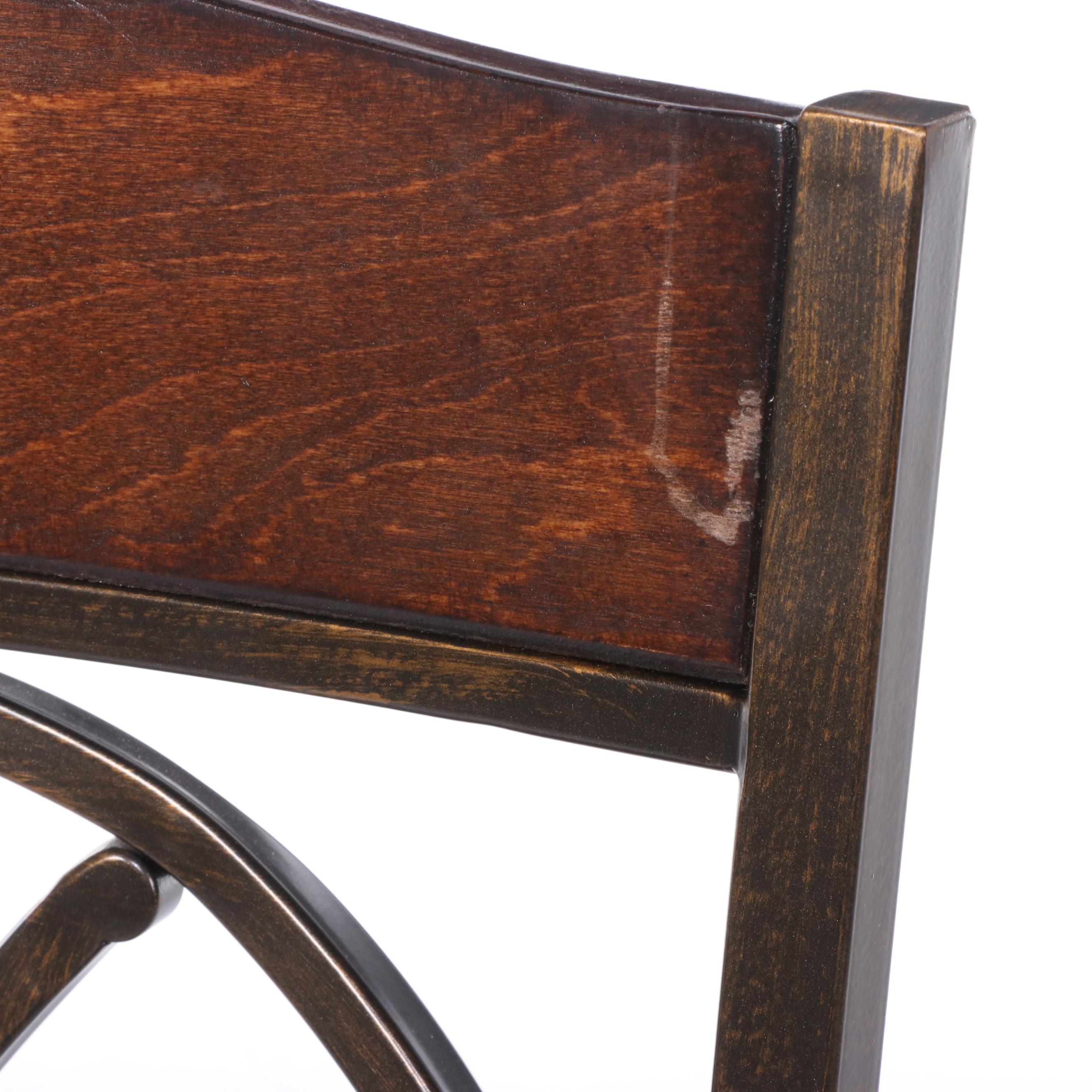 Ashley Furniture Metal, Wood and Glass Dining Table with Four Side Chairs