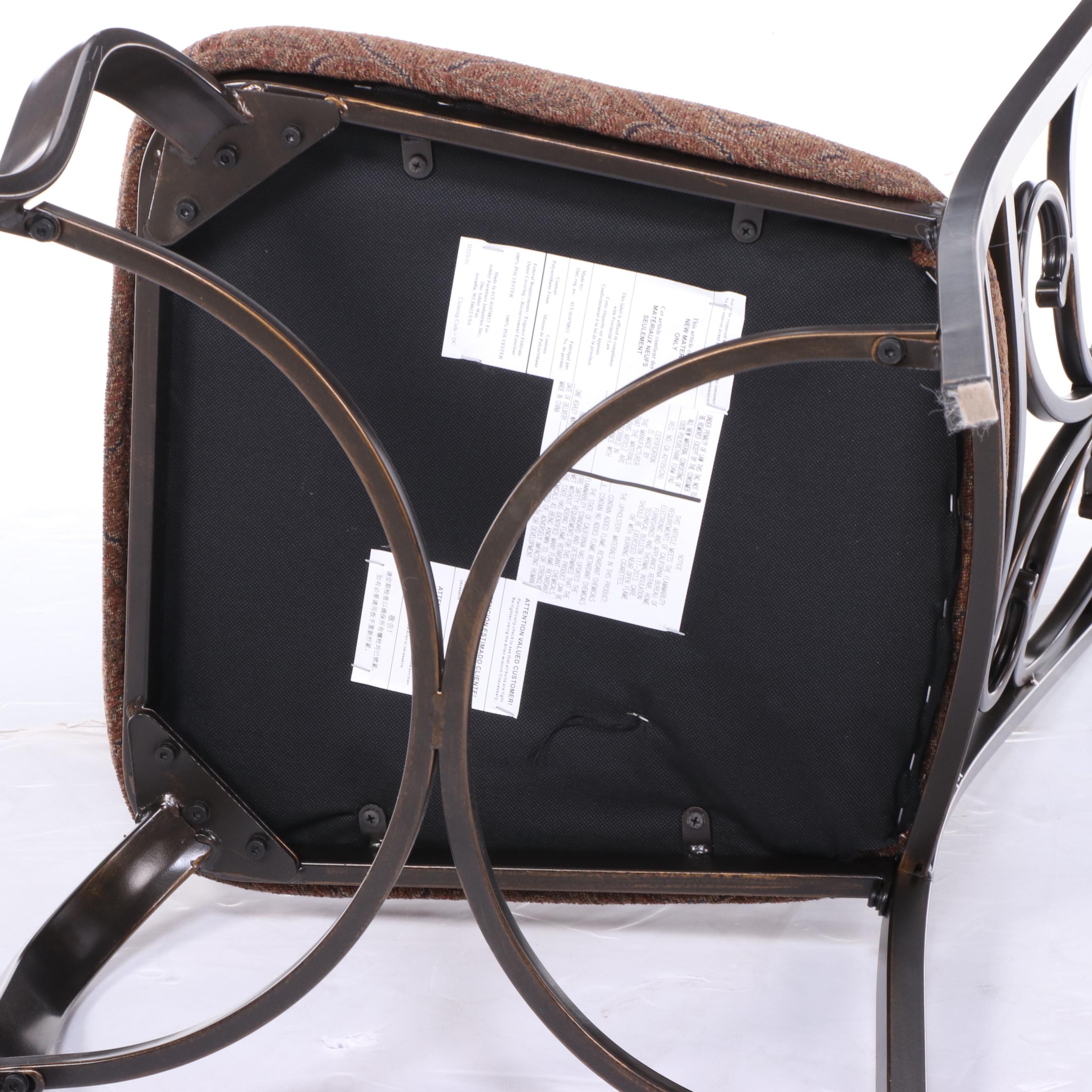 Ashley Furniture Metal, Wood and Glass Dining Table with Four Side Chairs