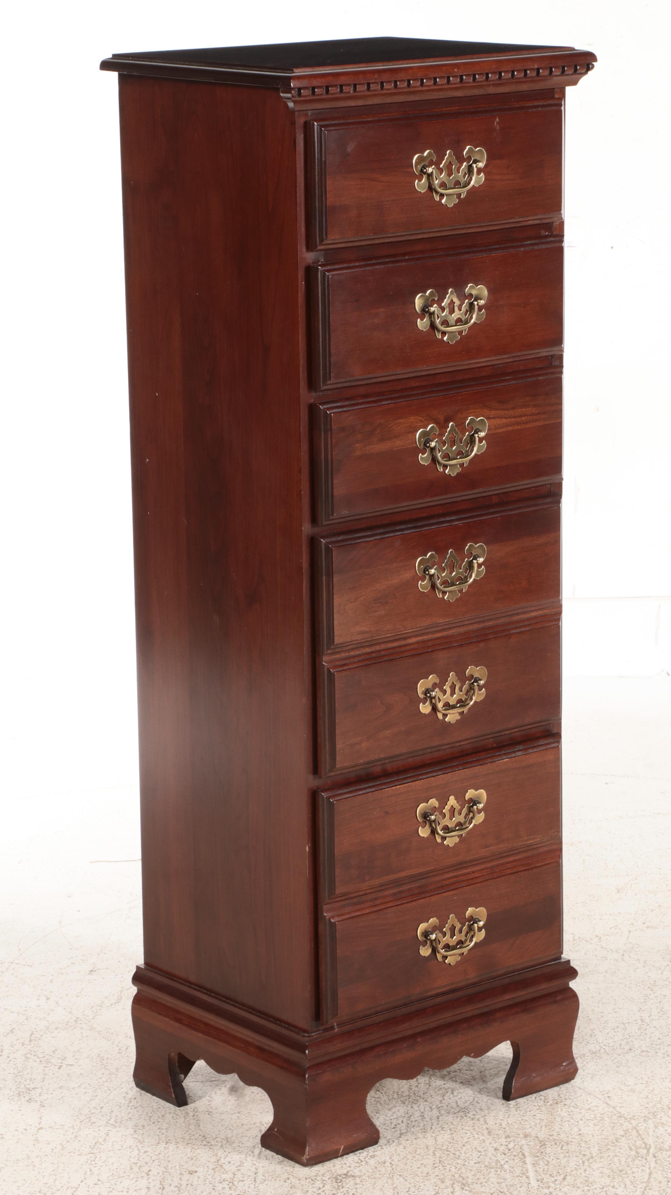 Chippendale Style Cherrywood Lingerie Chest Plus Bombay Co. Jewelry Armoire