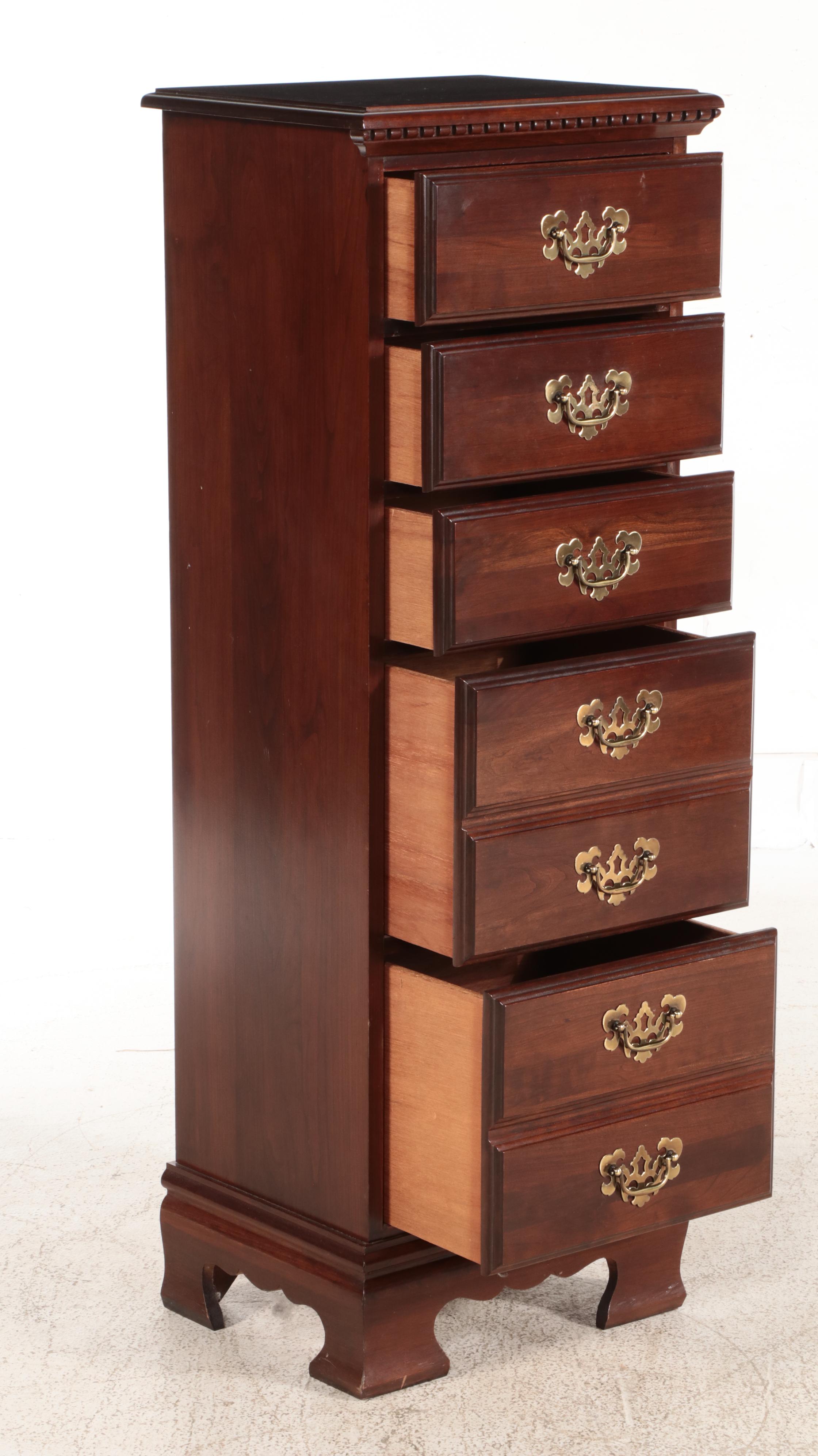 Chippendale Style Cherrywood Lingerie Chest Plus Bombay Co. Jewelry Armoire