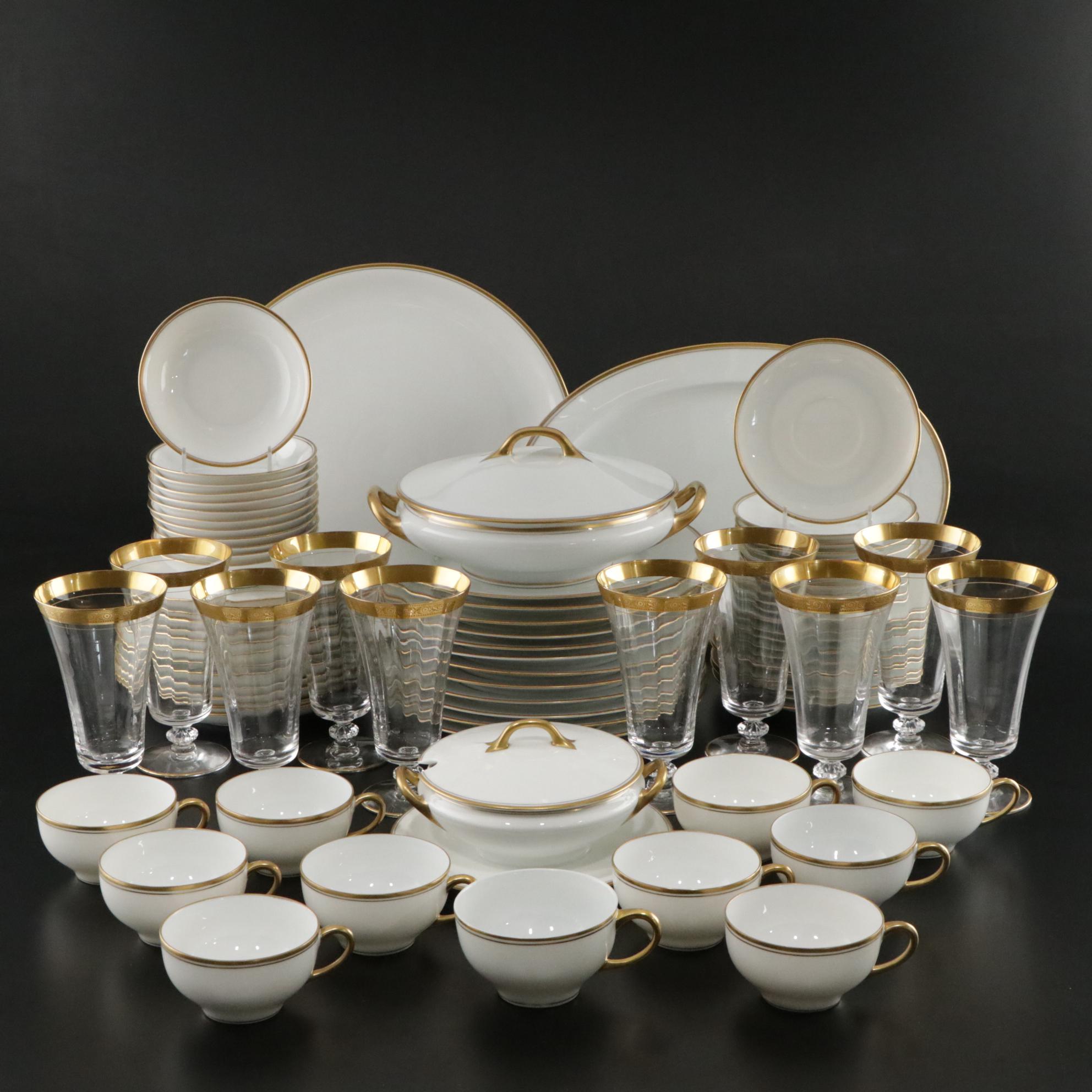 Hutschenreuther Gold-Rimmed Dinnerware Set With Tiffin 