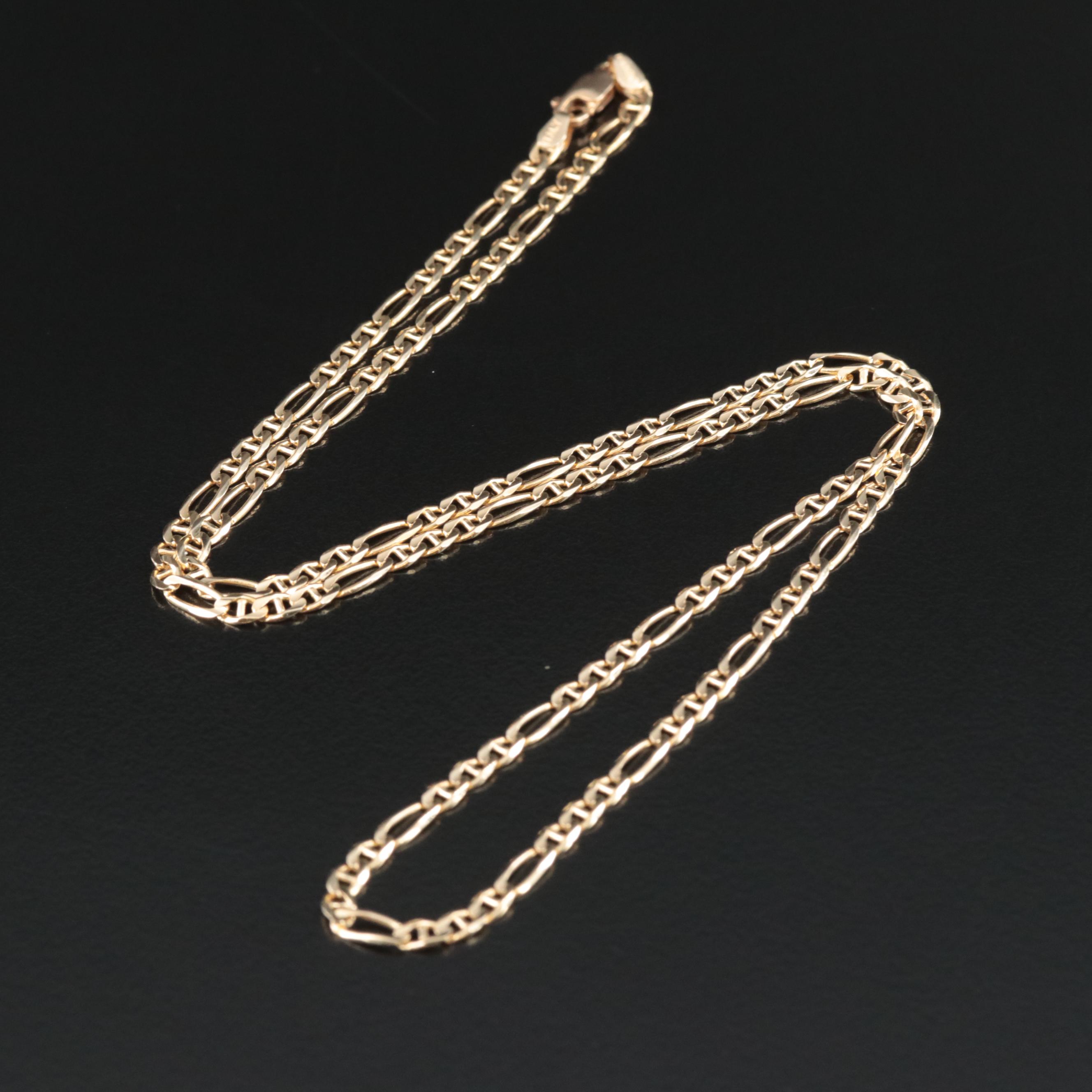 14K Figaro Chain Necklace