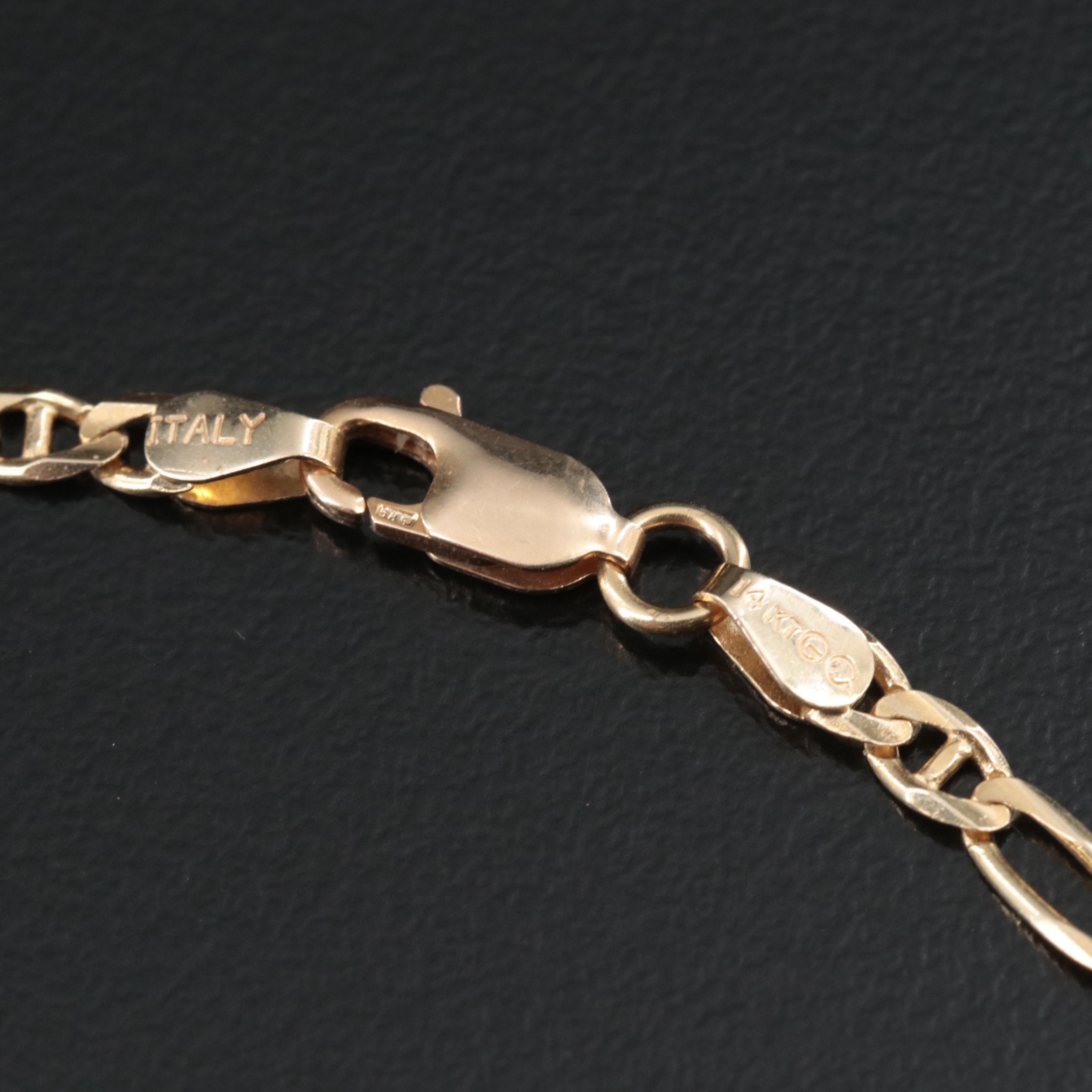 14K Figaro Chain Necklace