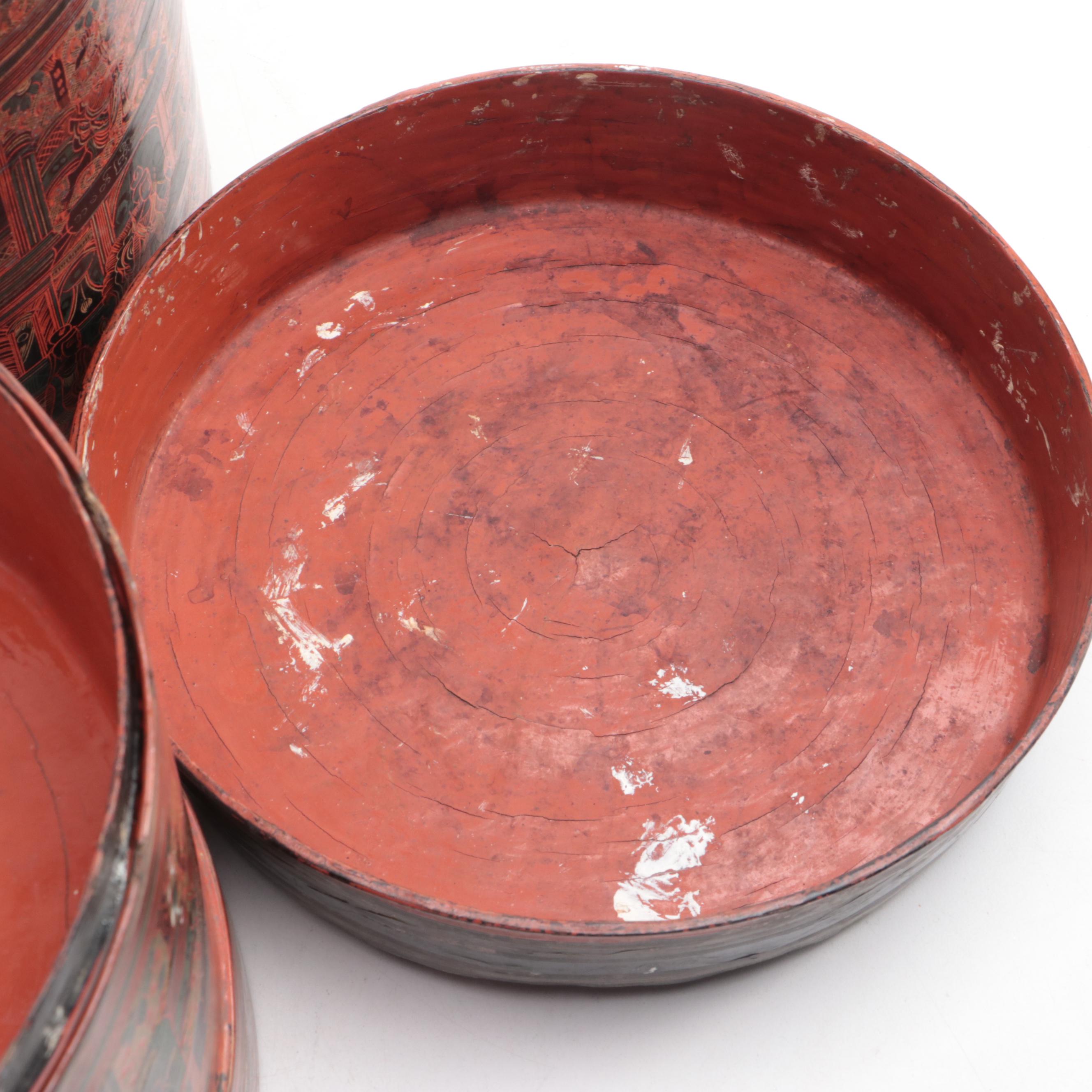 Burmese Hand-Decorated Betel Box, Circa 1910