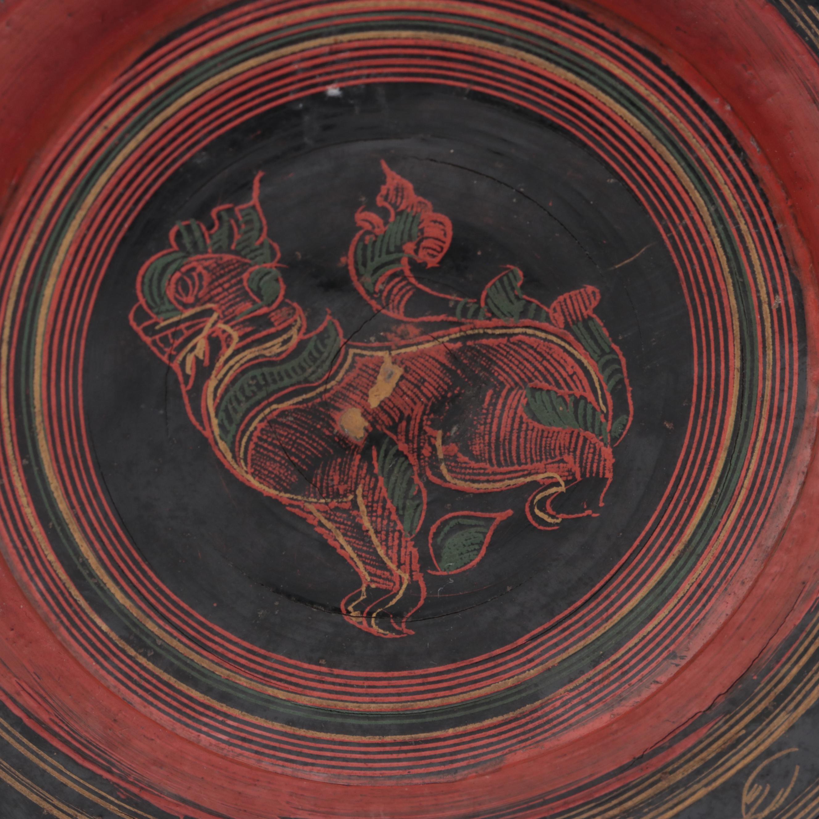 Burmese Hand-Decorated Betel Box, Circa 1910