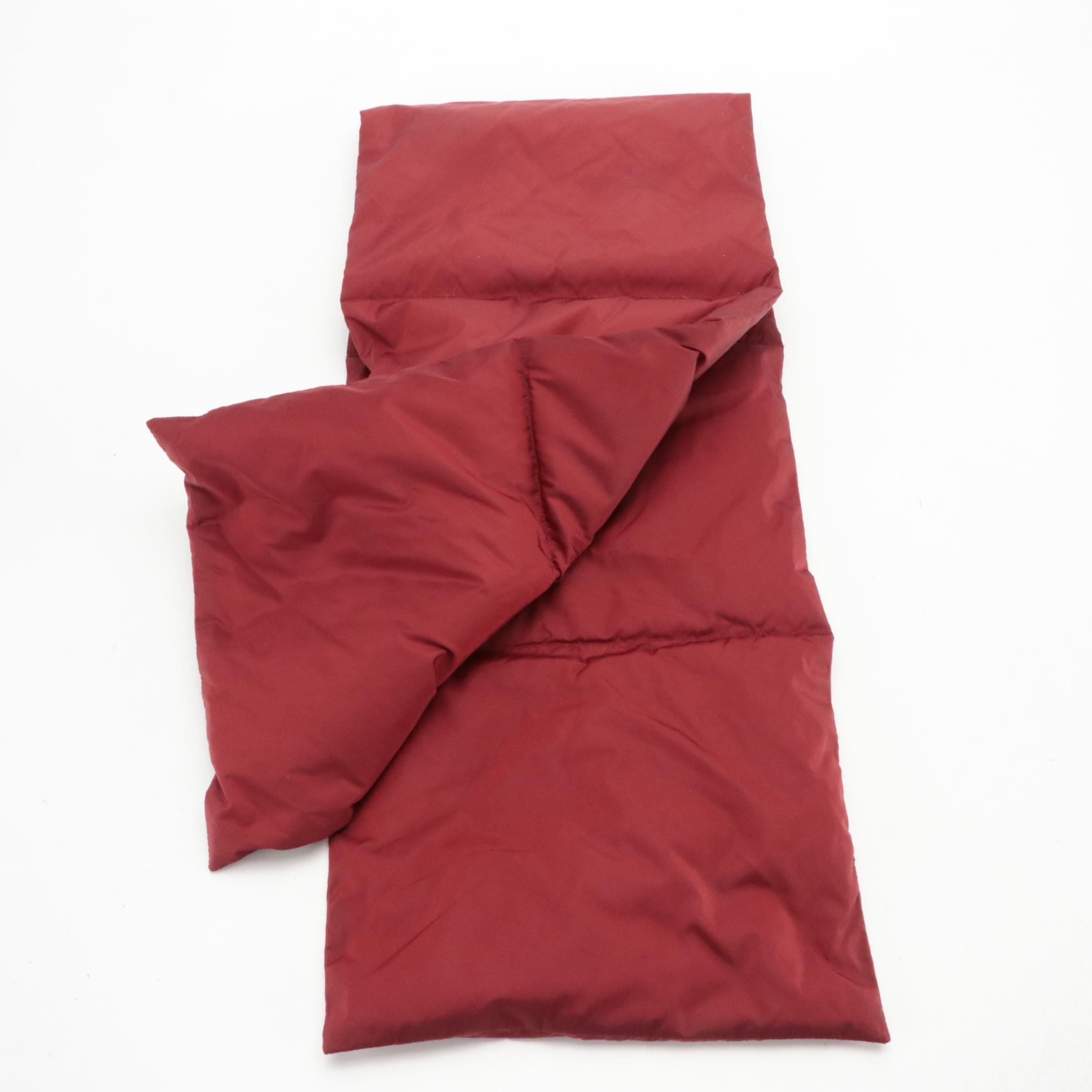 Prada Linea Rossa Down Puffer Scarf in Red Nylon