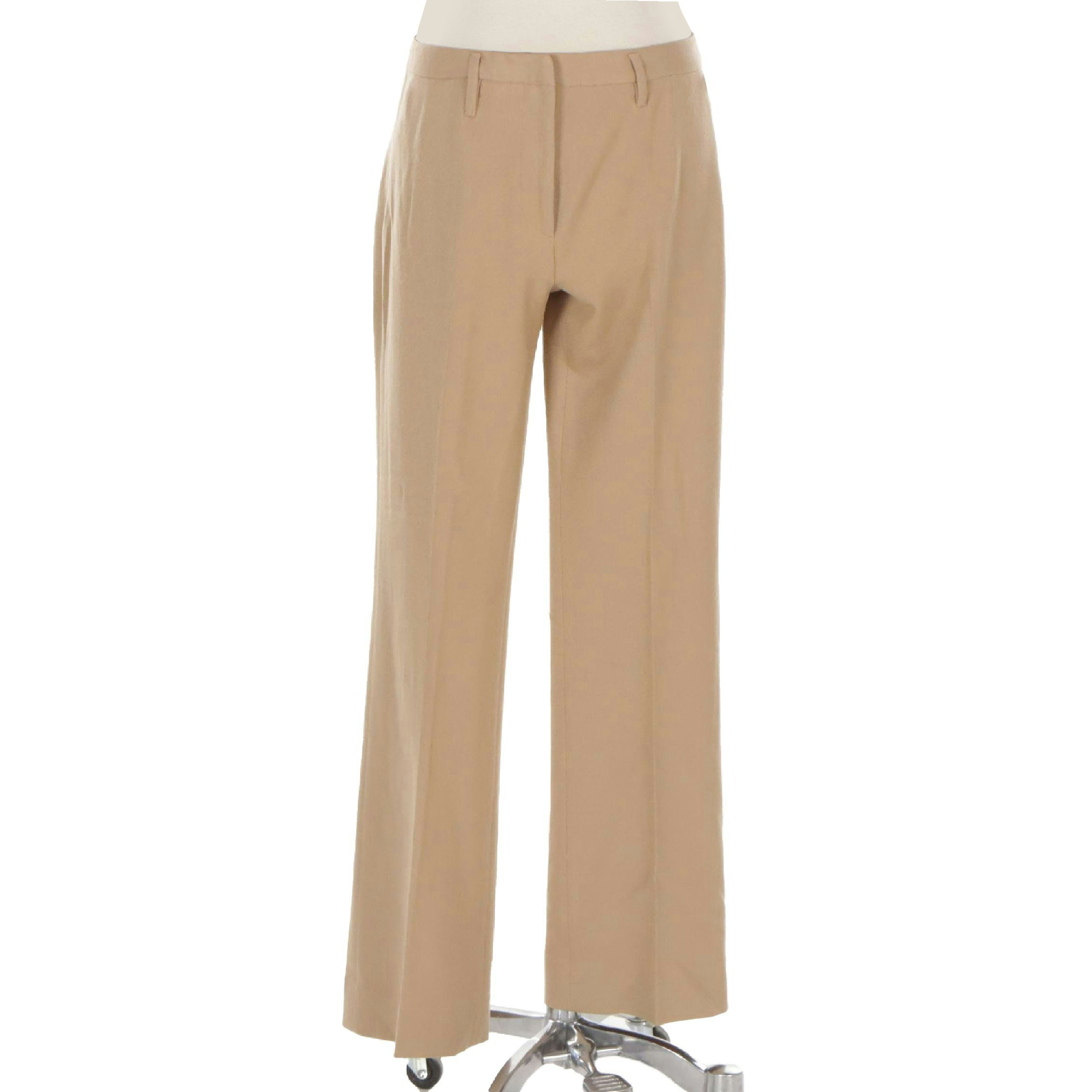 Prada Wool Blend Flat Front Trousers