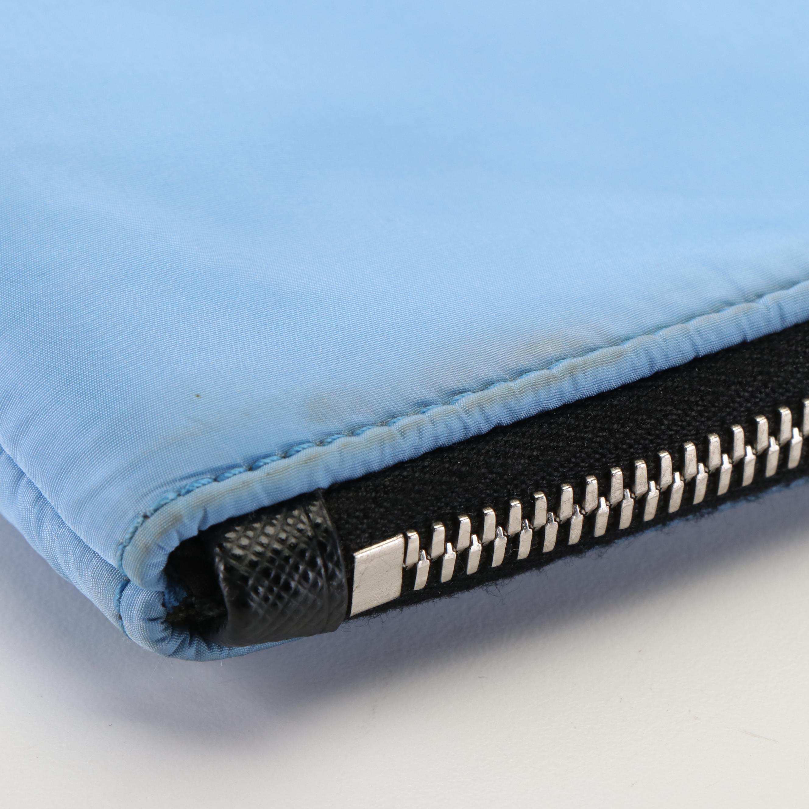 Prada Documents/Laptop Case in Celeste Blue Tessuto Nylon