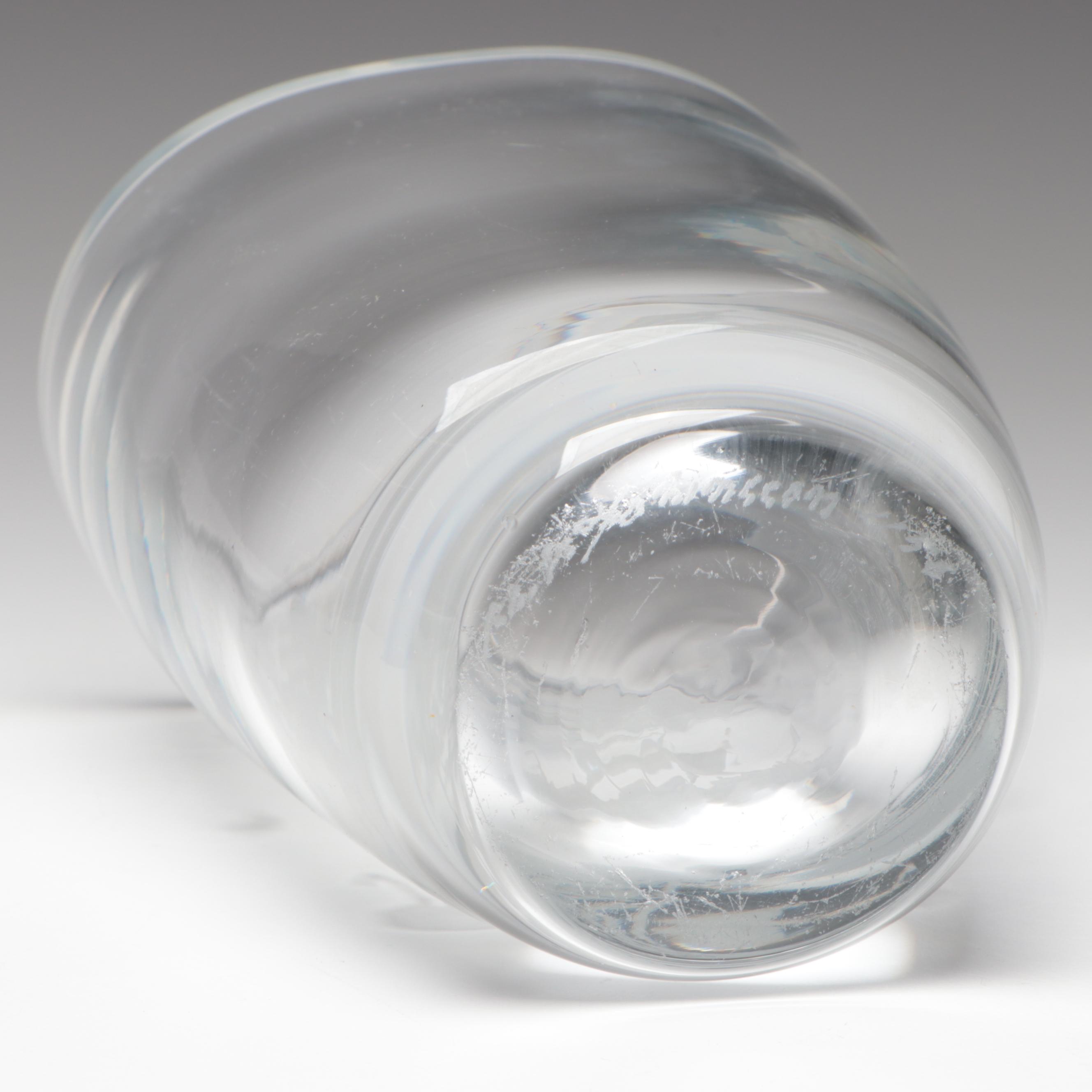 Wheel Etched Glass Vase with Silver Overlay Cobalt Glass Perfume Bottle