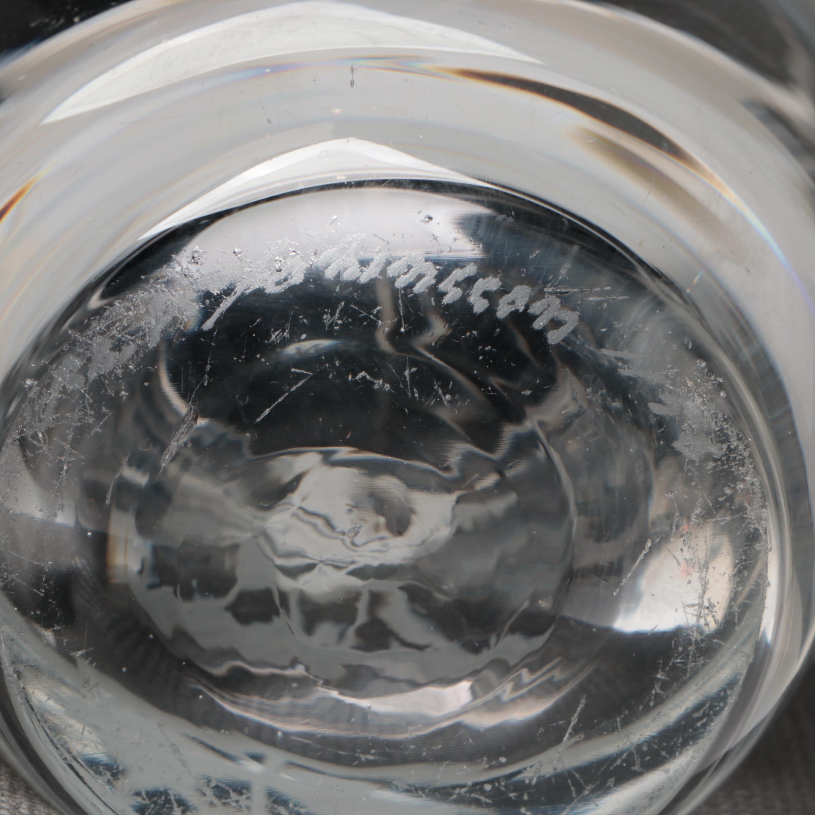 Wheel Etched Glass Vase with Silver Overlay Cobalt Glass Perfume Bottle