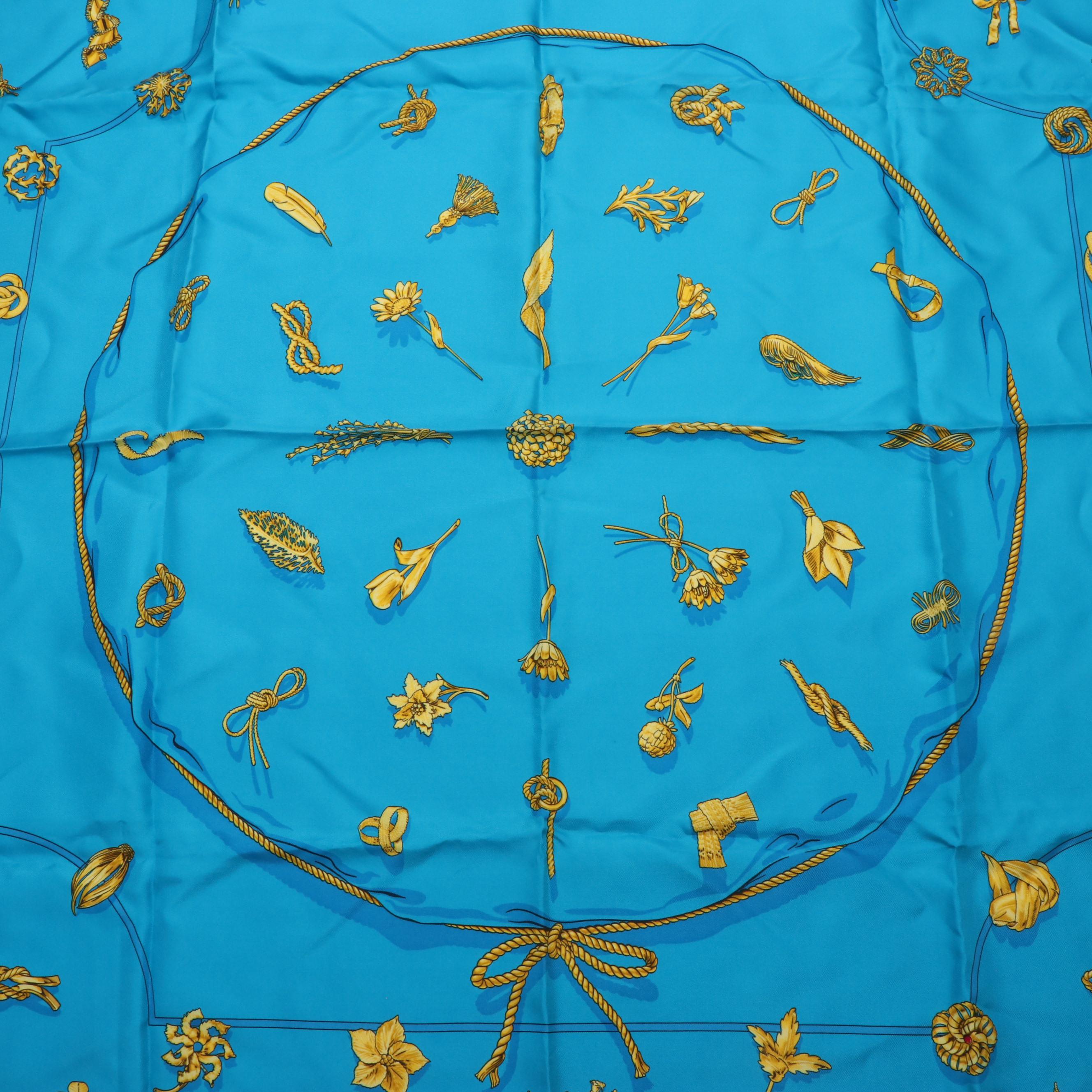 Hermès "Clips" Silk Twill Scarf 90