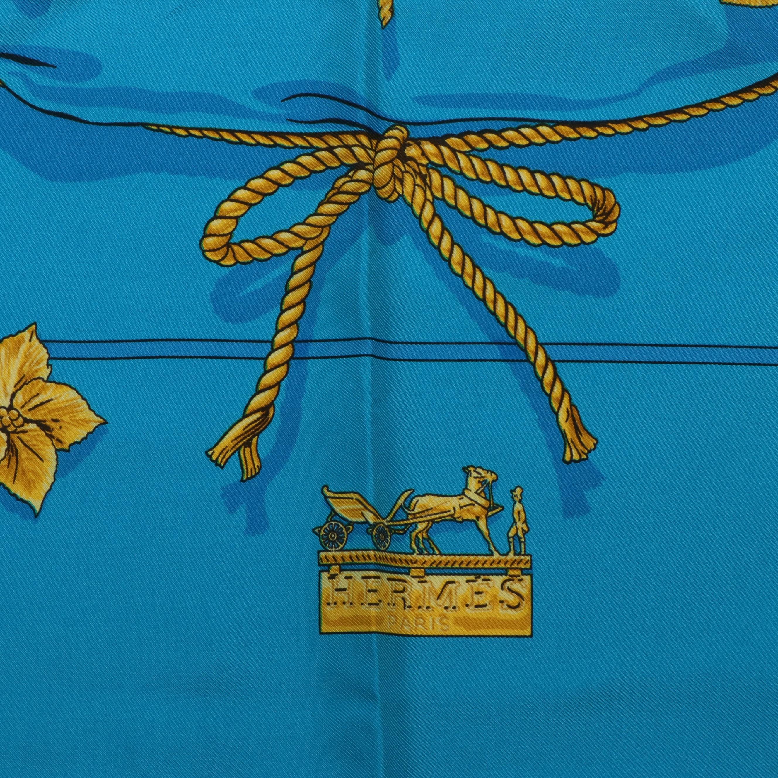 Hermès "Clips" Silk Twill Scarf 90