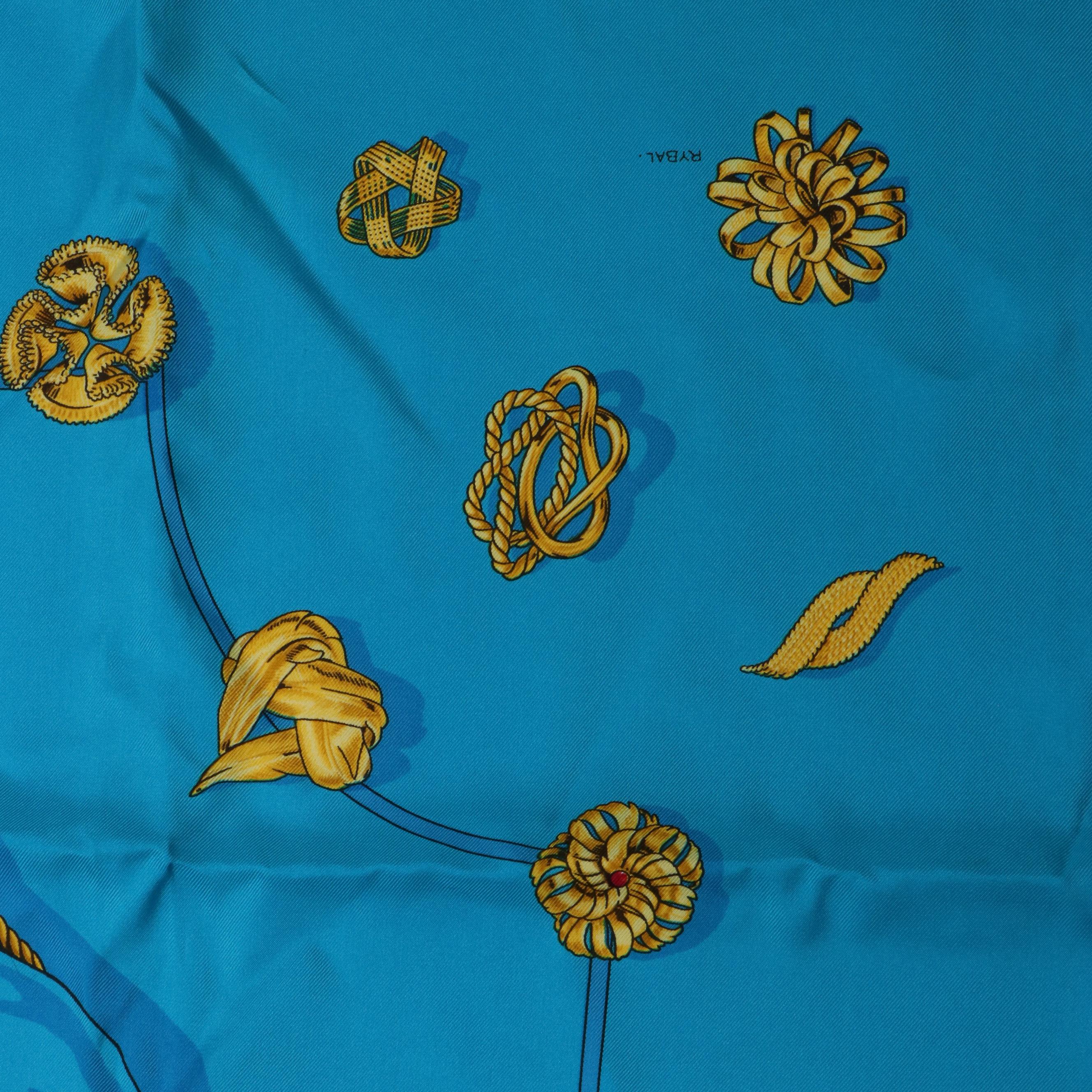 Hermès "Clips" Silk Twill Scarf 90