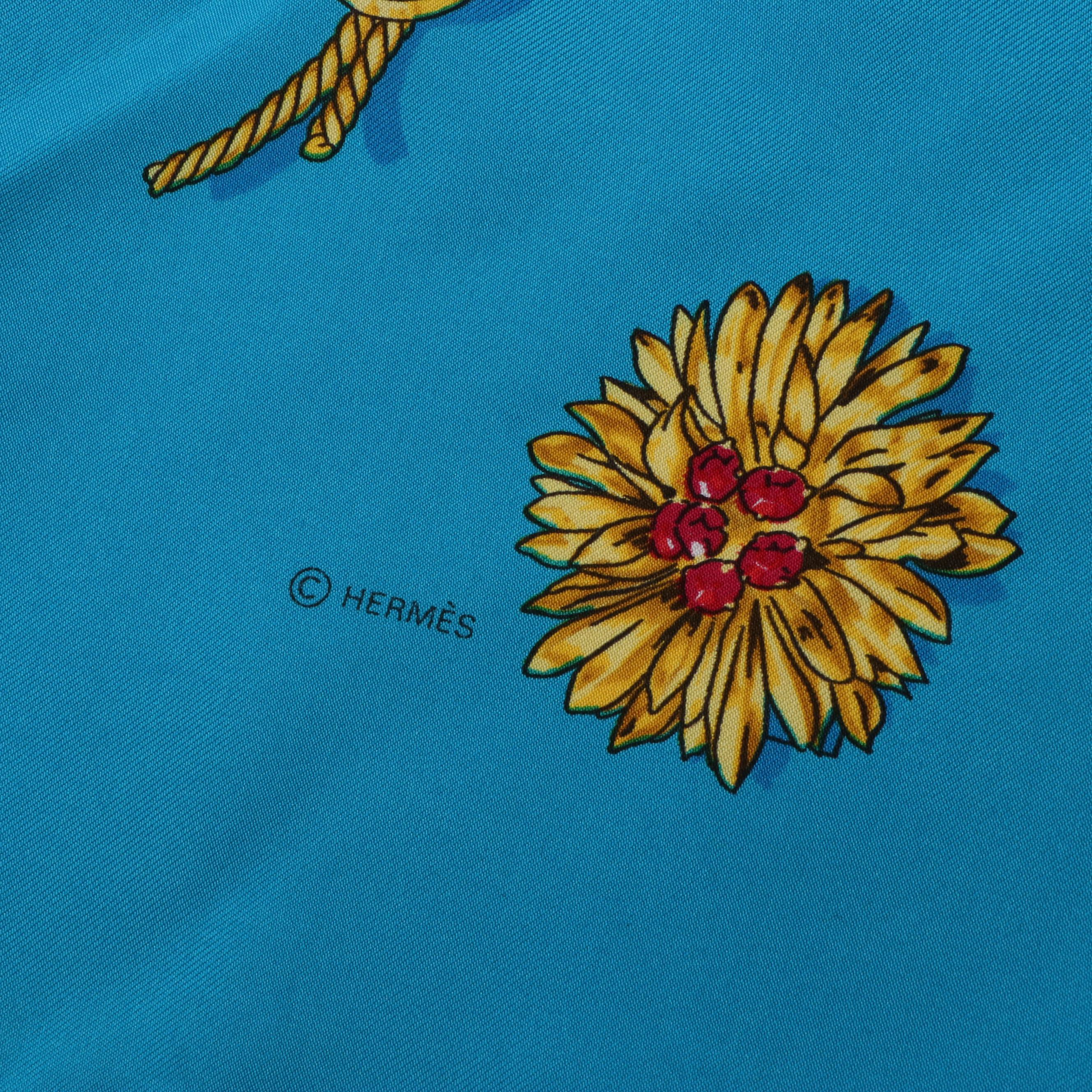 Hermès "Clips" Silk Twill Scarf 90