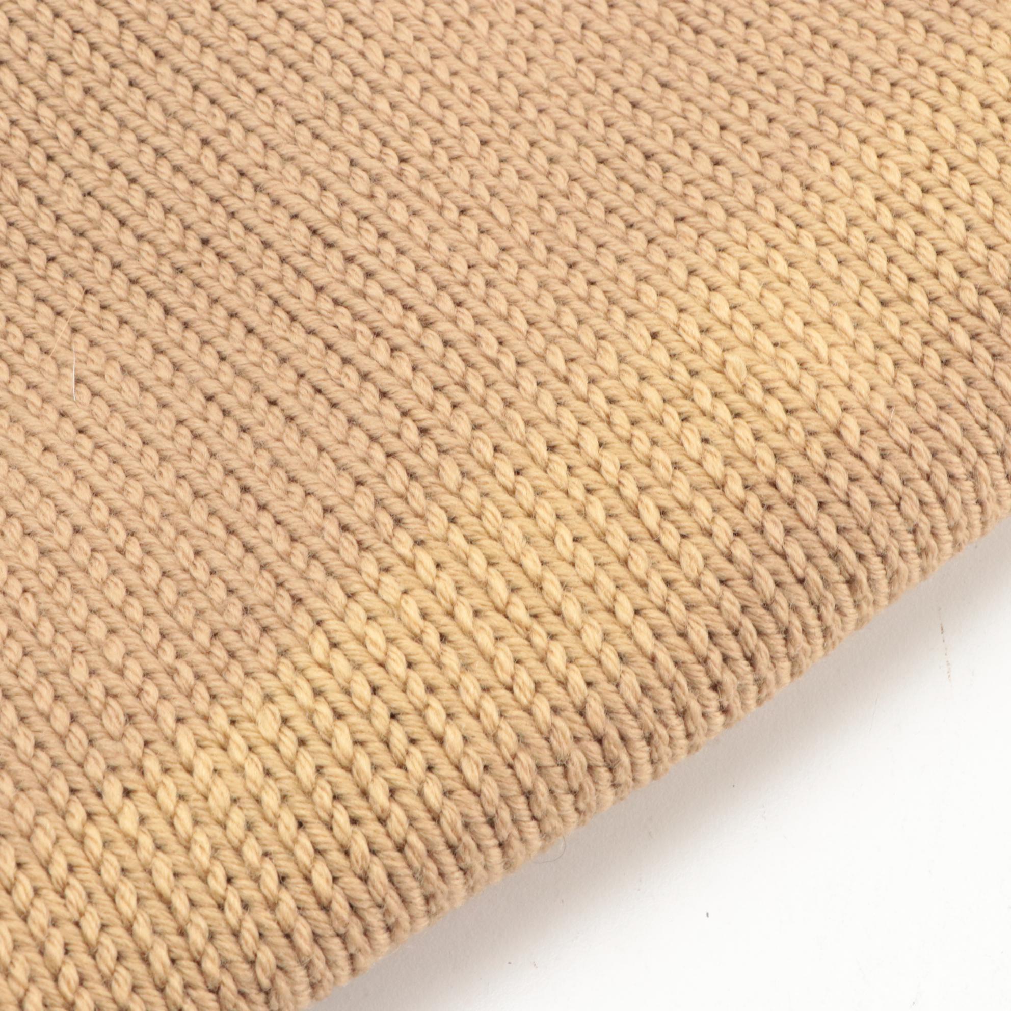 Prada Reversible Knit Scarf in Brown Wool, and Nylon