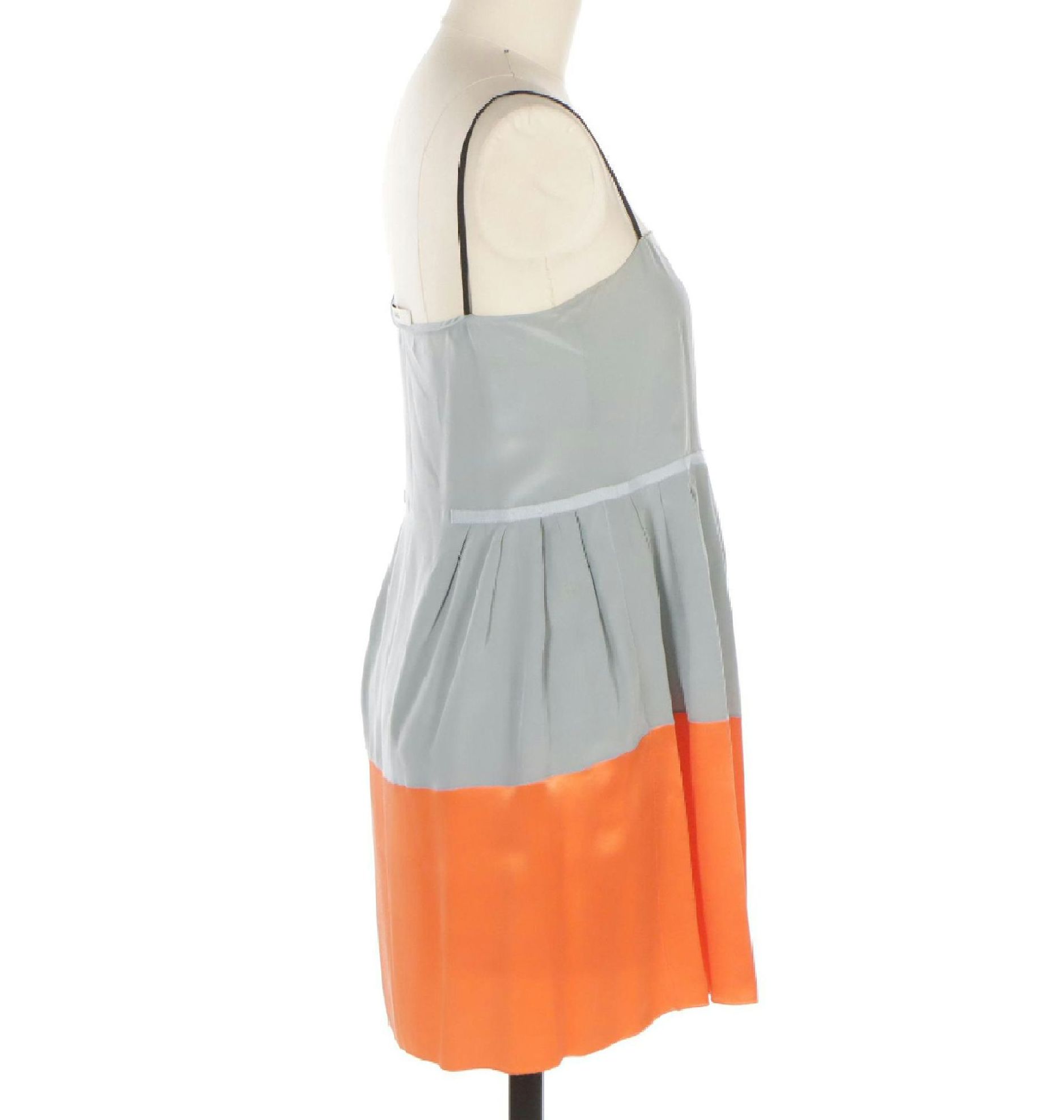Prada Spaghetti Strap Mini Dress in Colorblock Silk