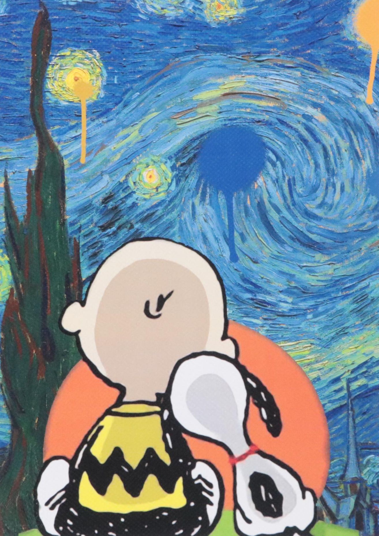 Death NYC Pop Art Graphic Print of Charlie Brown x Van Gogh, 2023