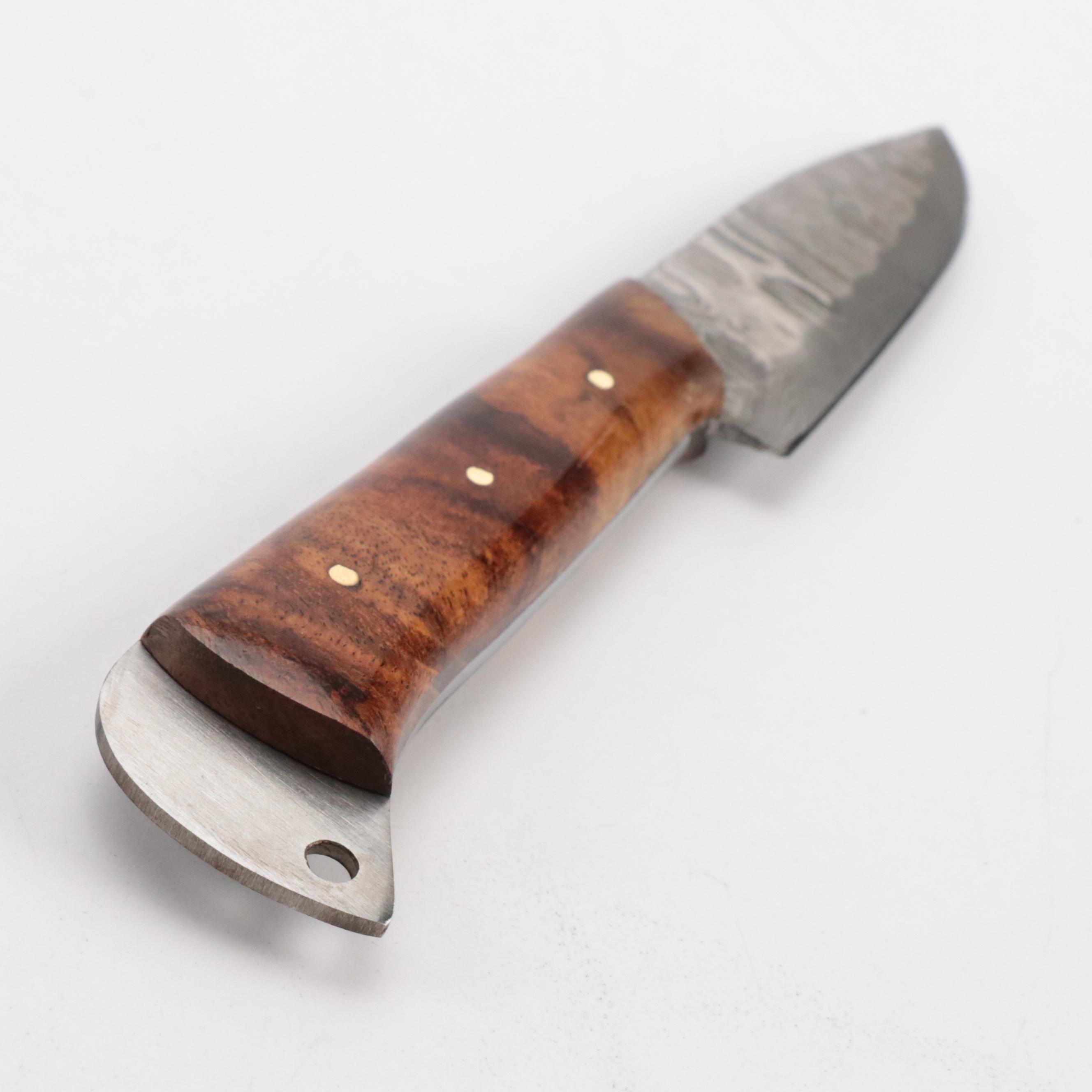 Damascus Steel Bladed Kitchen Knife Set with Wood Handles