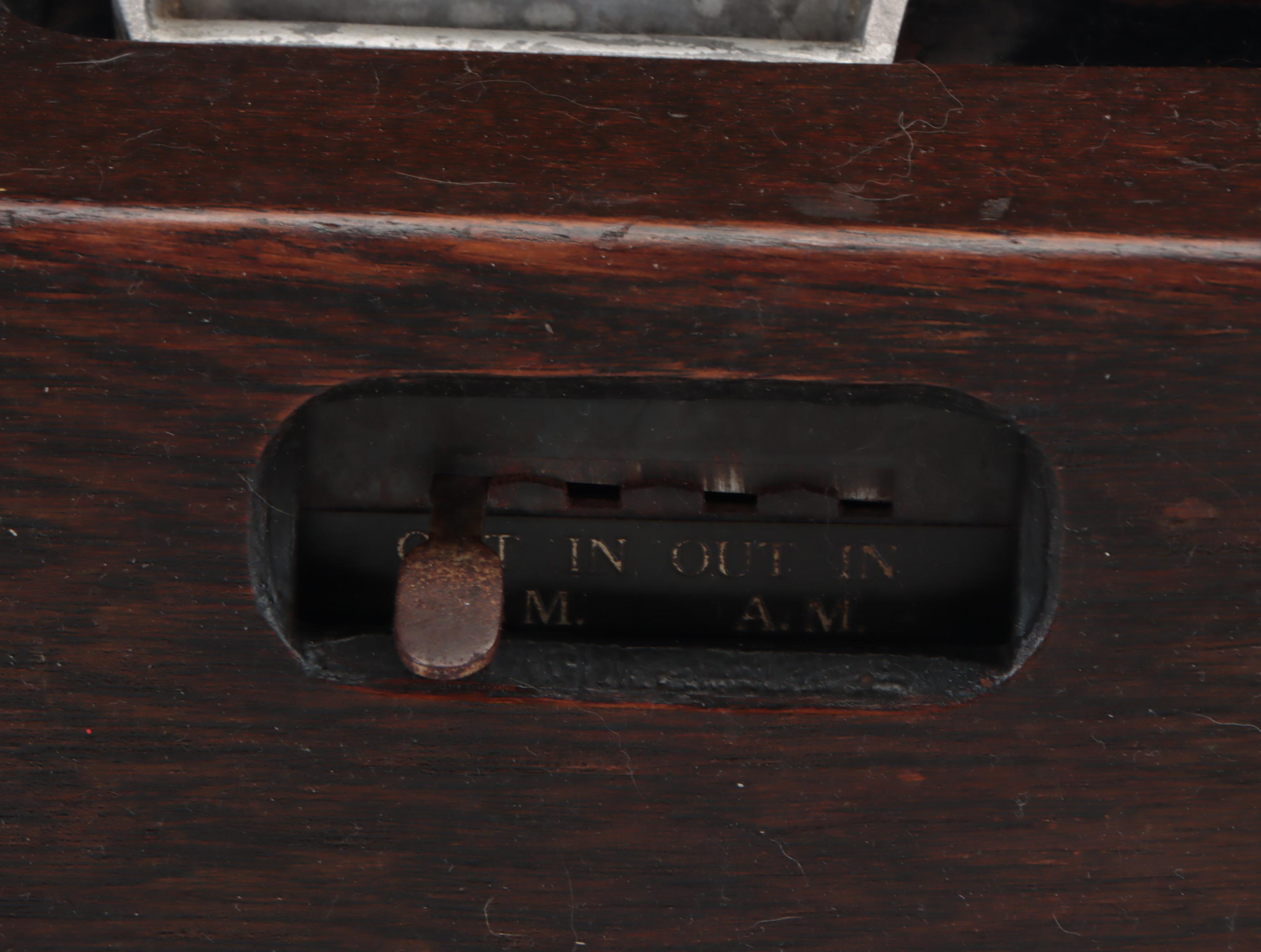 Cincinnati Time Recording Co. Wooden Clock, Early 20th Century