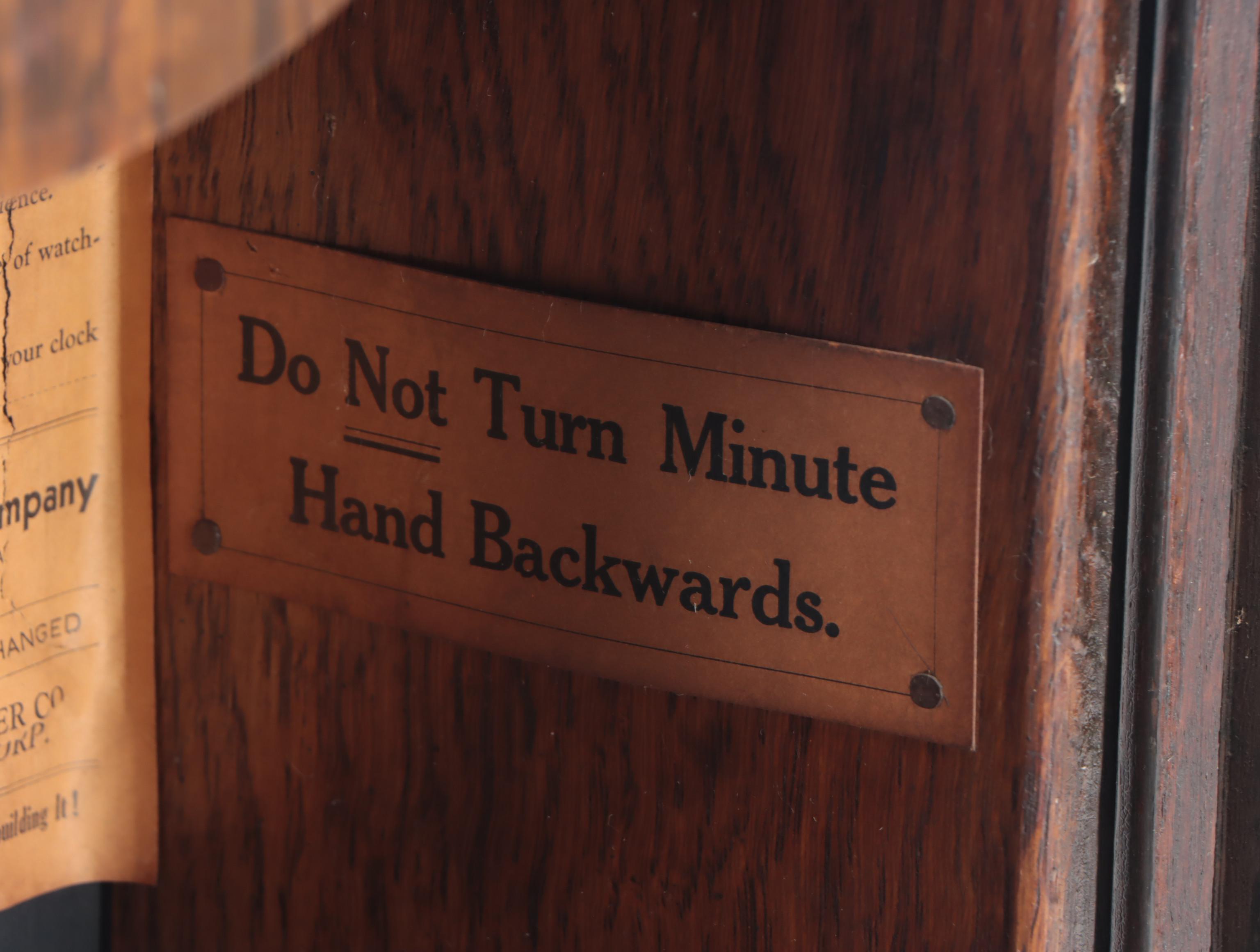 Cincinnati Time Recording Co. Wooden Clock, Early 20th Century
