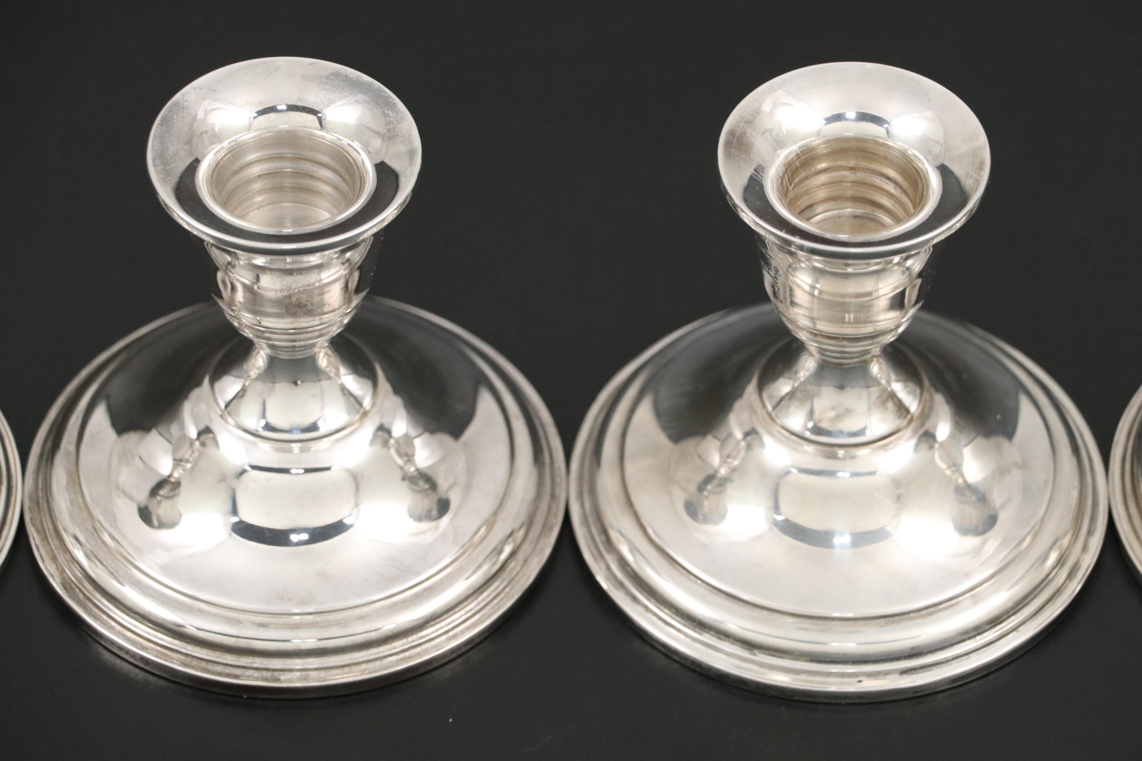 Sterling Silver Candle Holders, Shakers, Spoon with Other Coin Silver Spoons