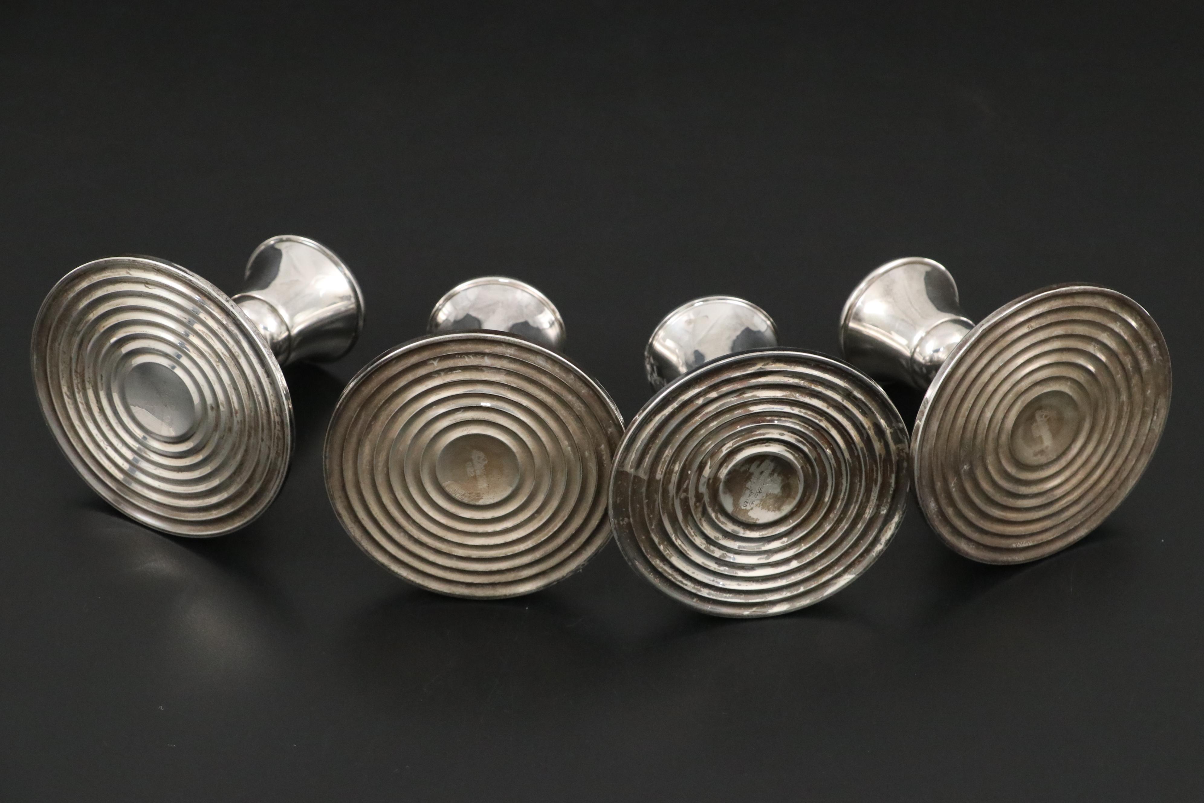 Sterling Silver Candle Holders, Shakers, Spoon with Other Coin Silver Spoons