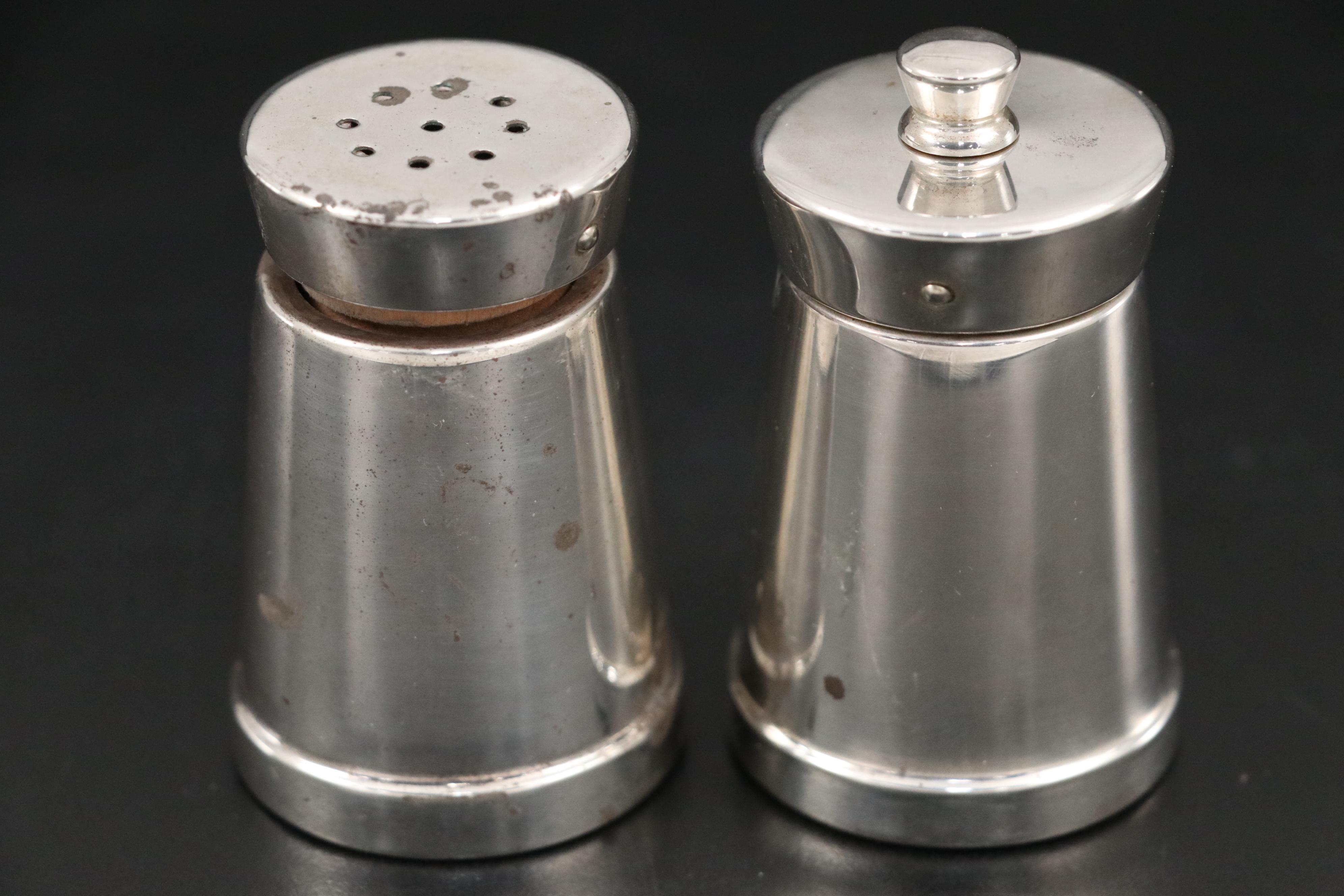 Sterling Silver Candle Holders, Shakers, Spoon with Other Coin Silver Spoons