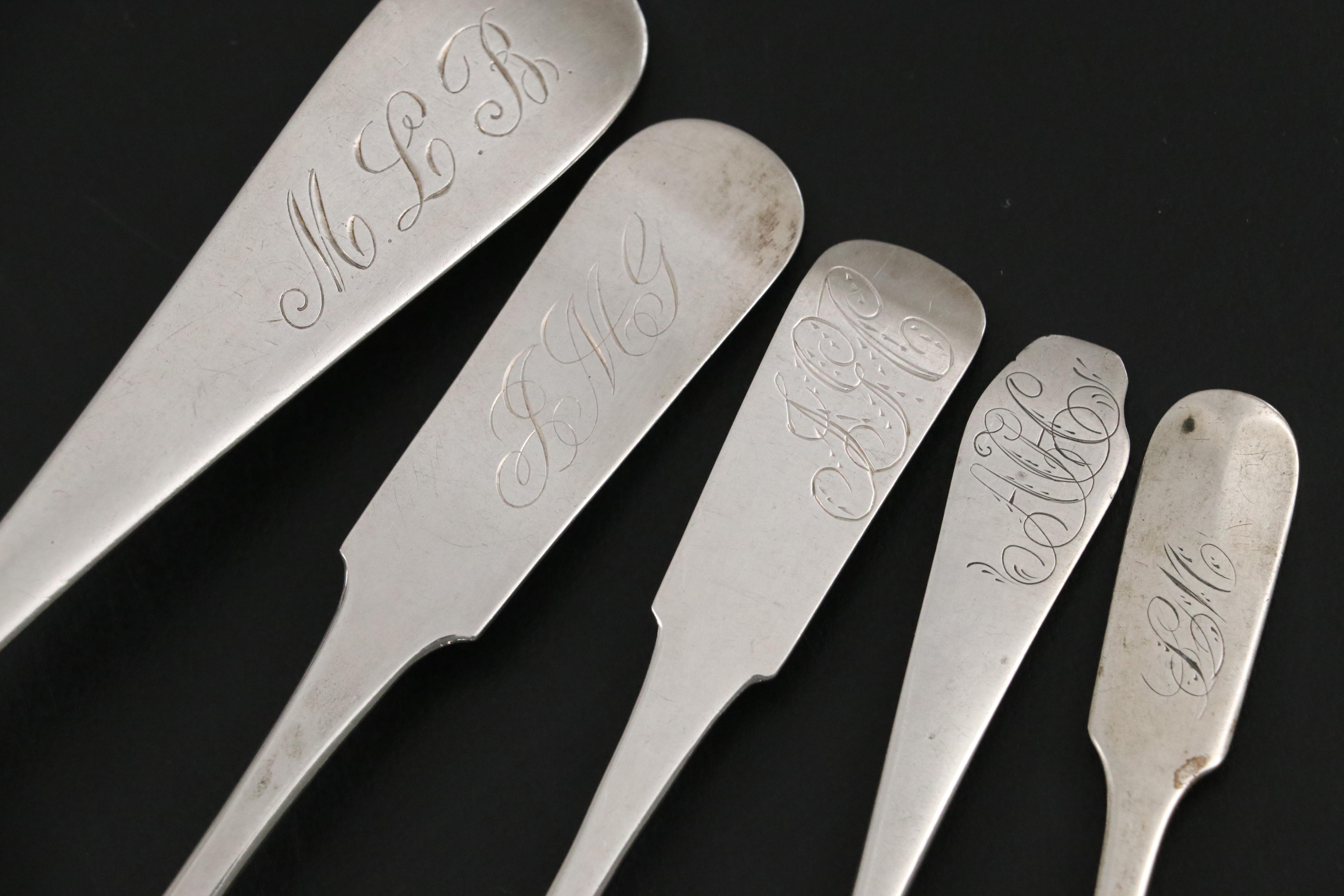 Sterling Silver Candle Holders, Shakers, Spoon with Other Coin Silver Spoons