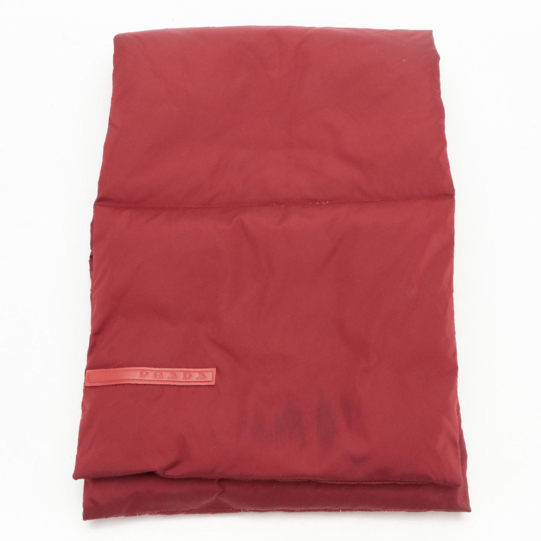 Prada Linea Rossa Down Puffer Scarf in Red Nylon