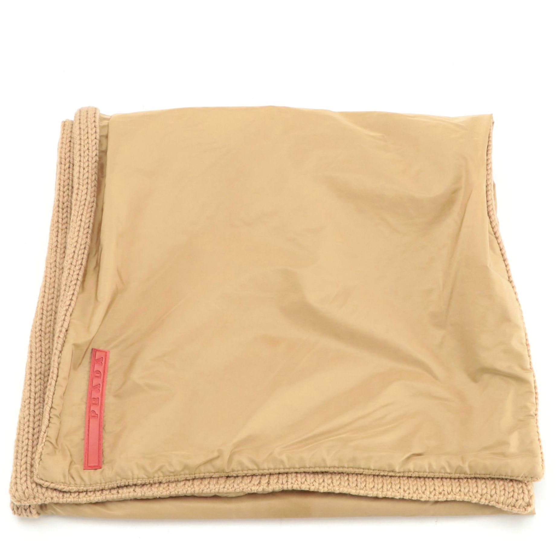 Prada Reversible Knit Scarf in Brown Wool, and Nylon