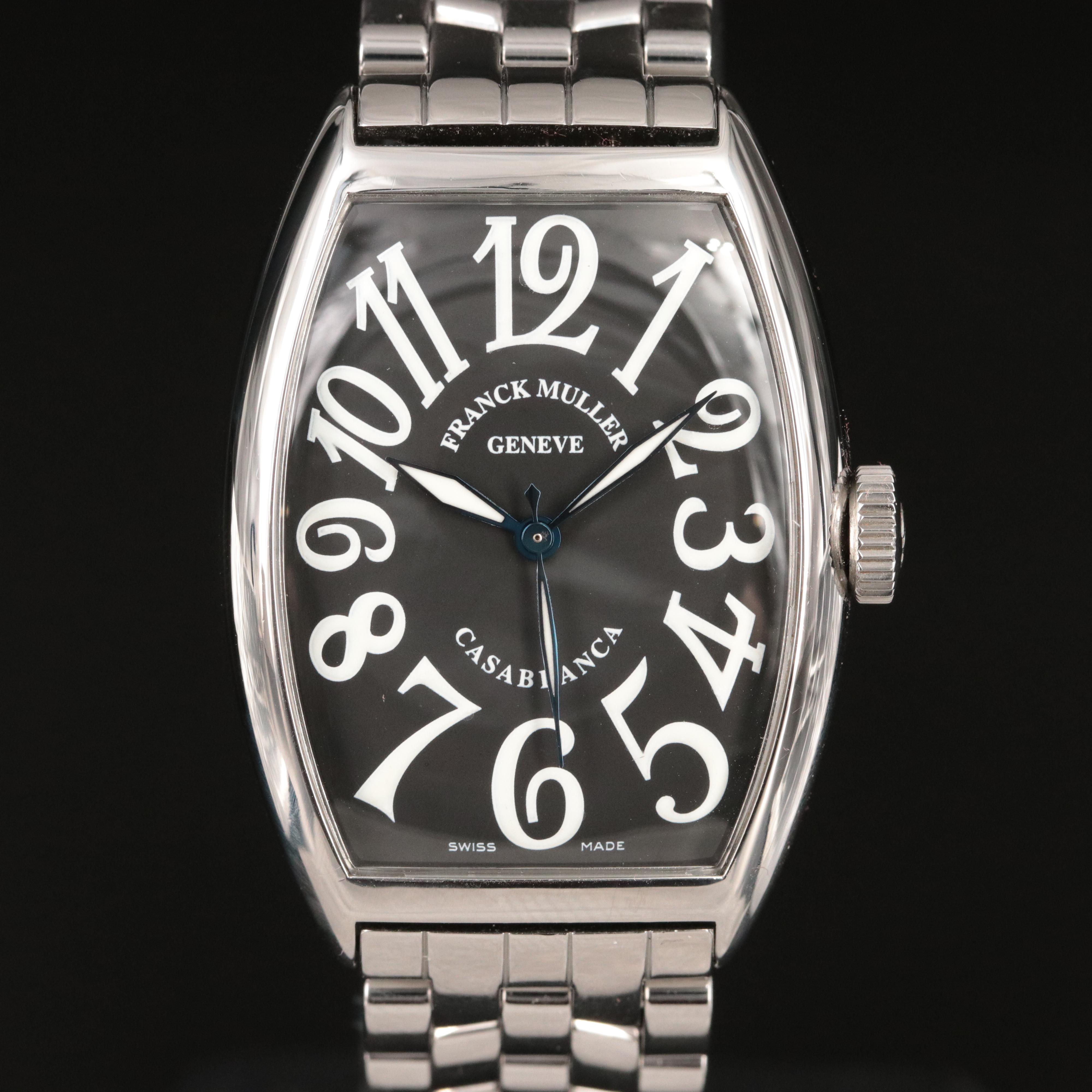 Franck Muller Casablanca Large Black Steel Automatic Watch