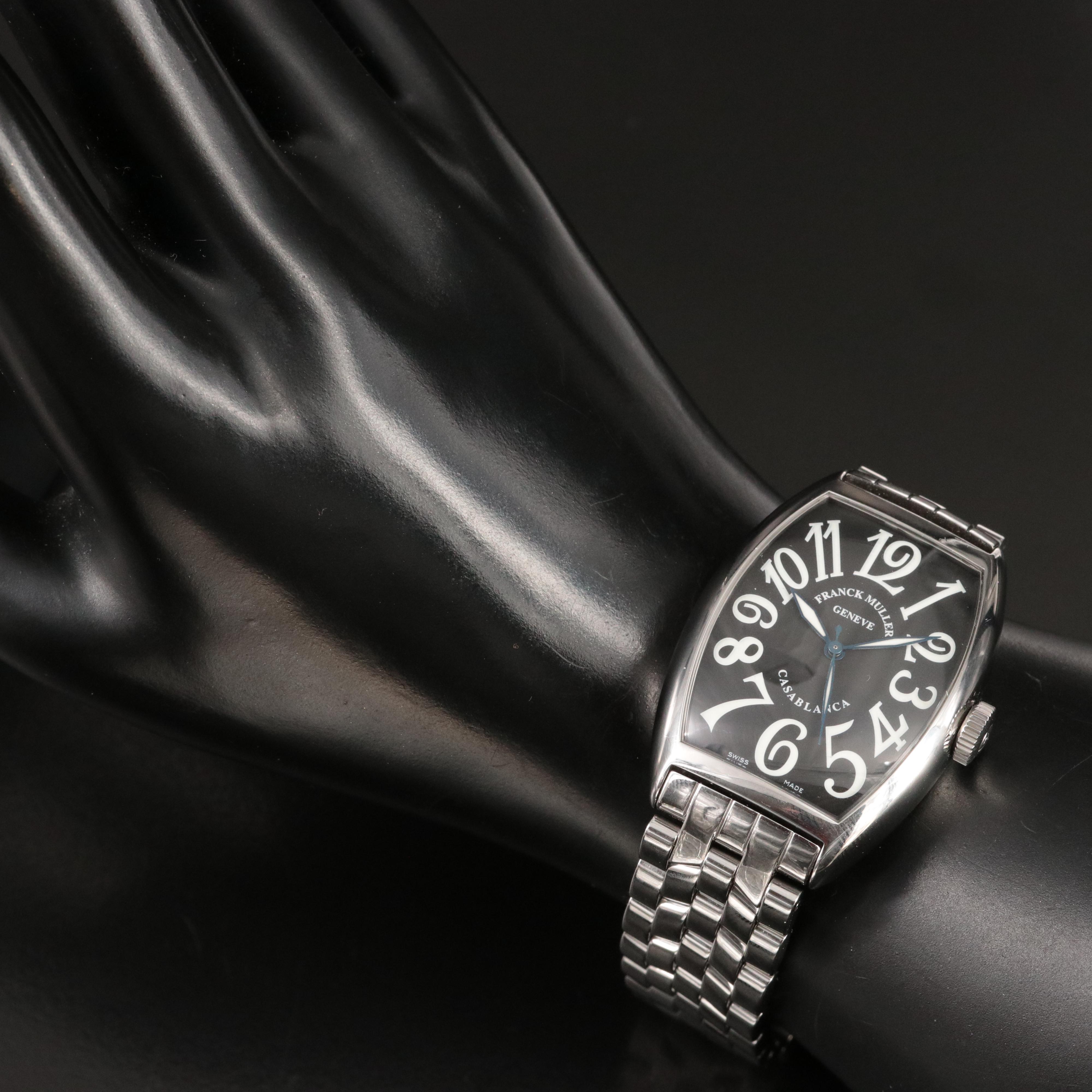 Franck Muller Casablanca Large Black Steel Automatic Watch