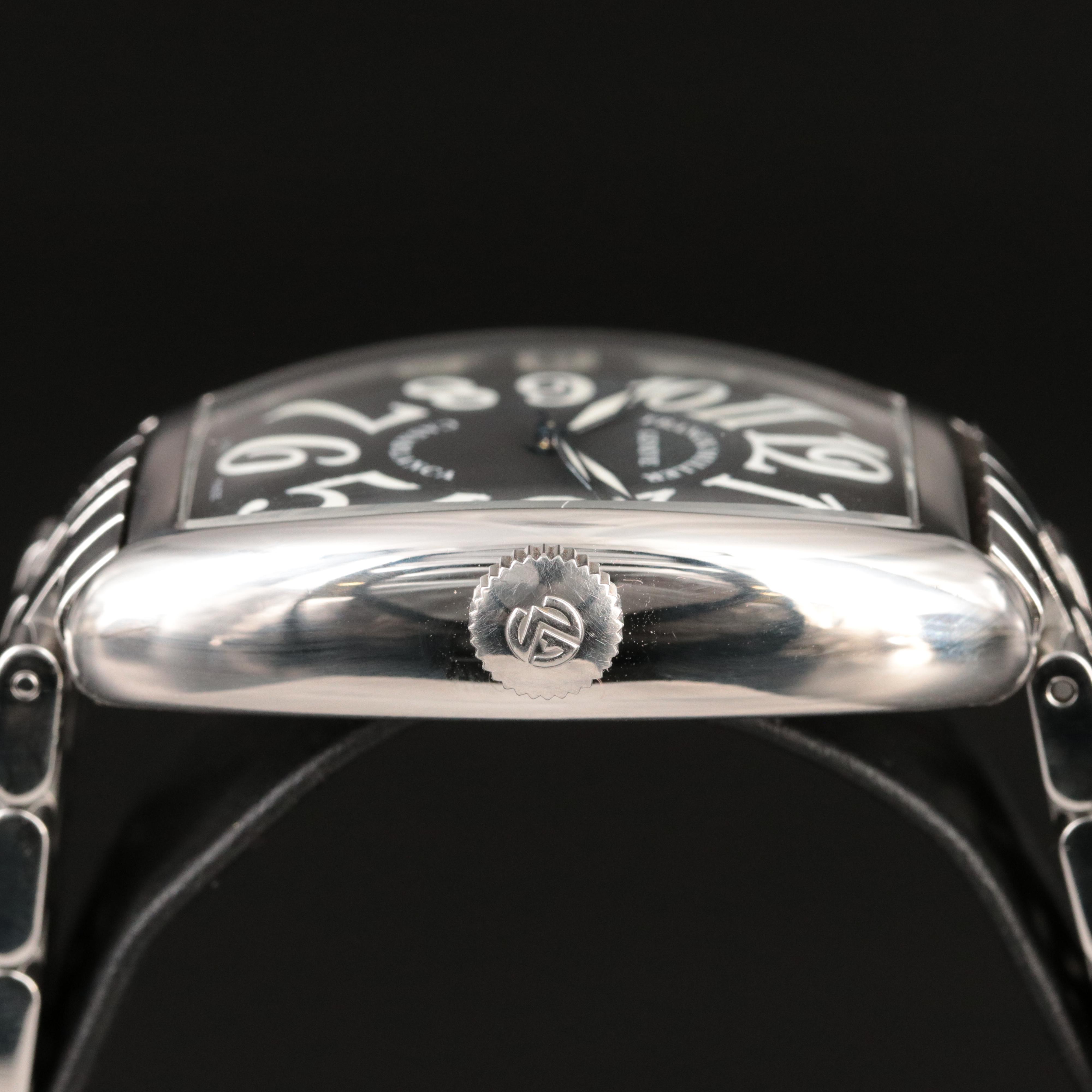 Franck Muller Casablanca Large Black Steel Automatic Watch