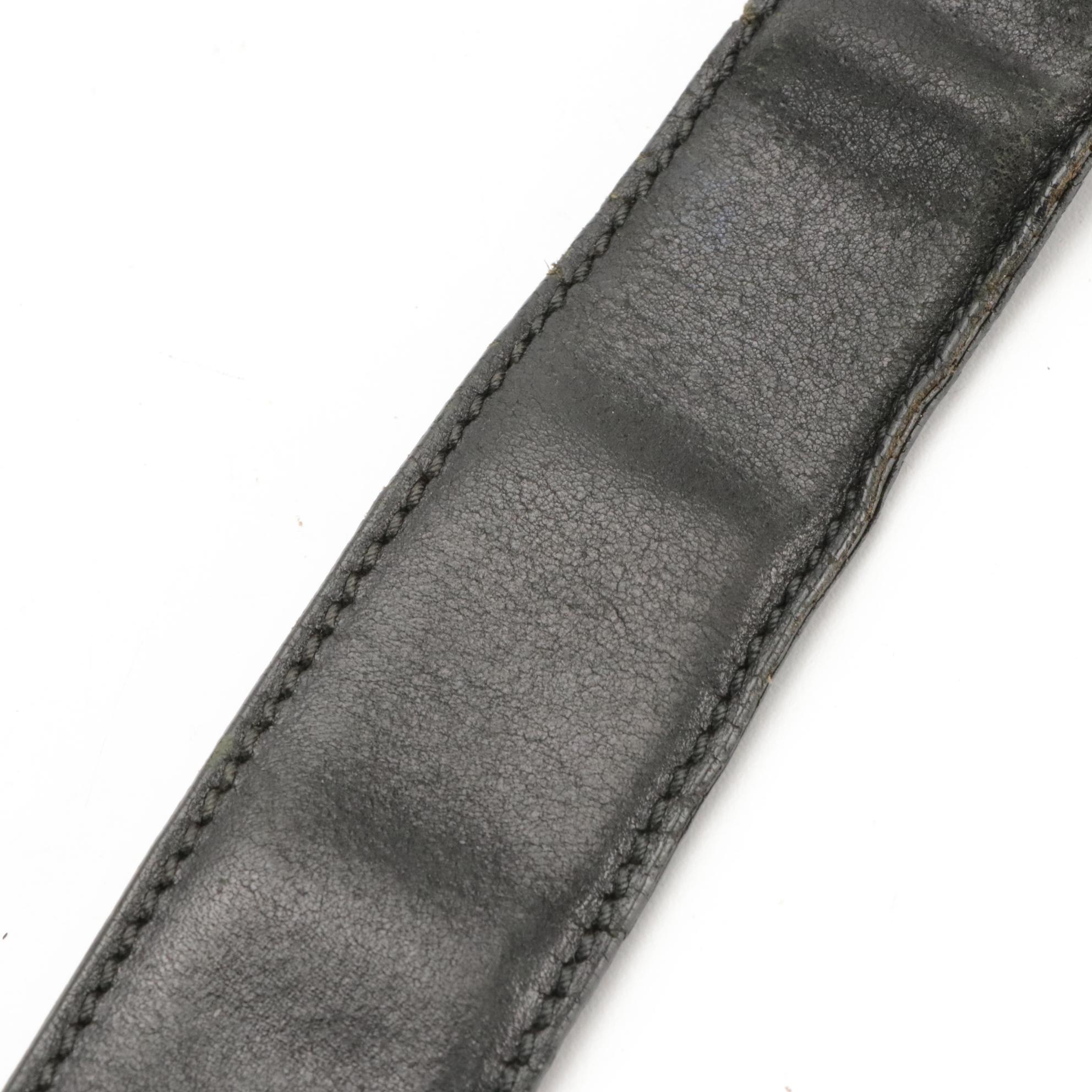 Gucci Vintage Interlocking GG Black Leather Belt