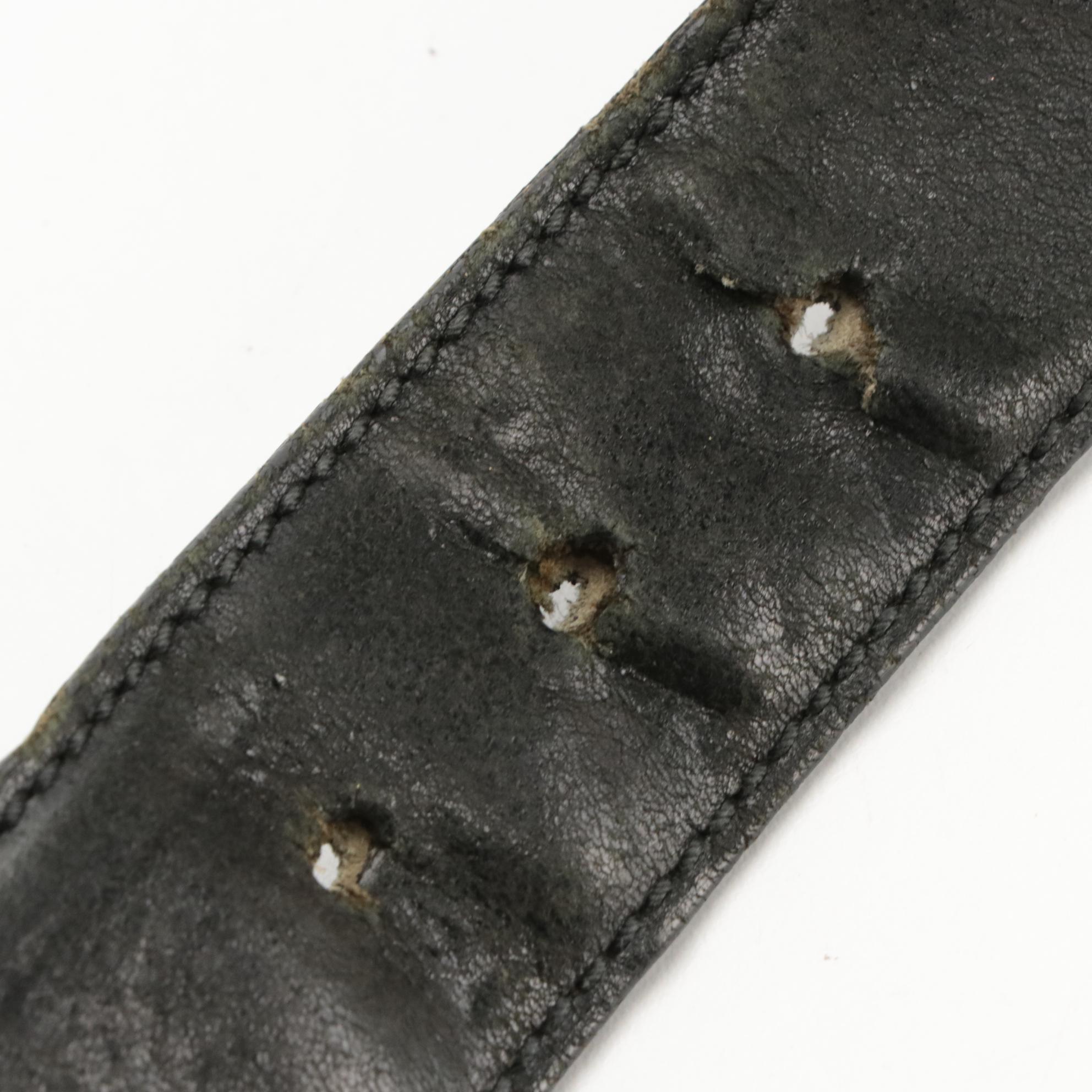 Gucci Vintage Interlocking GG Black Leather Belt