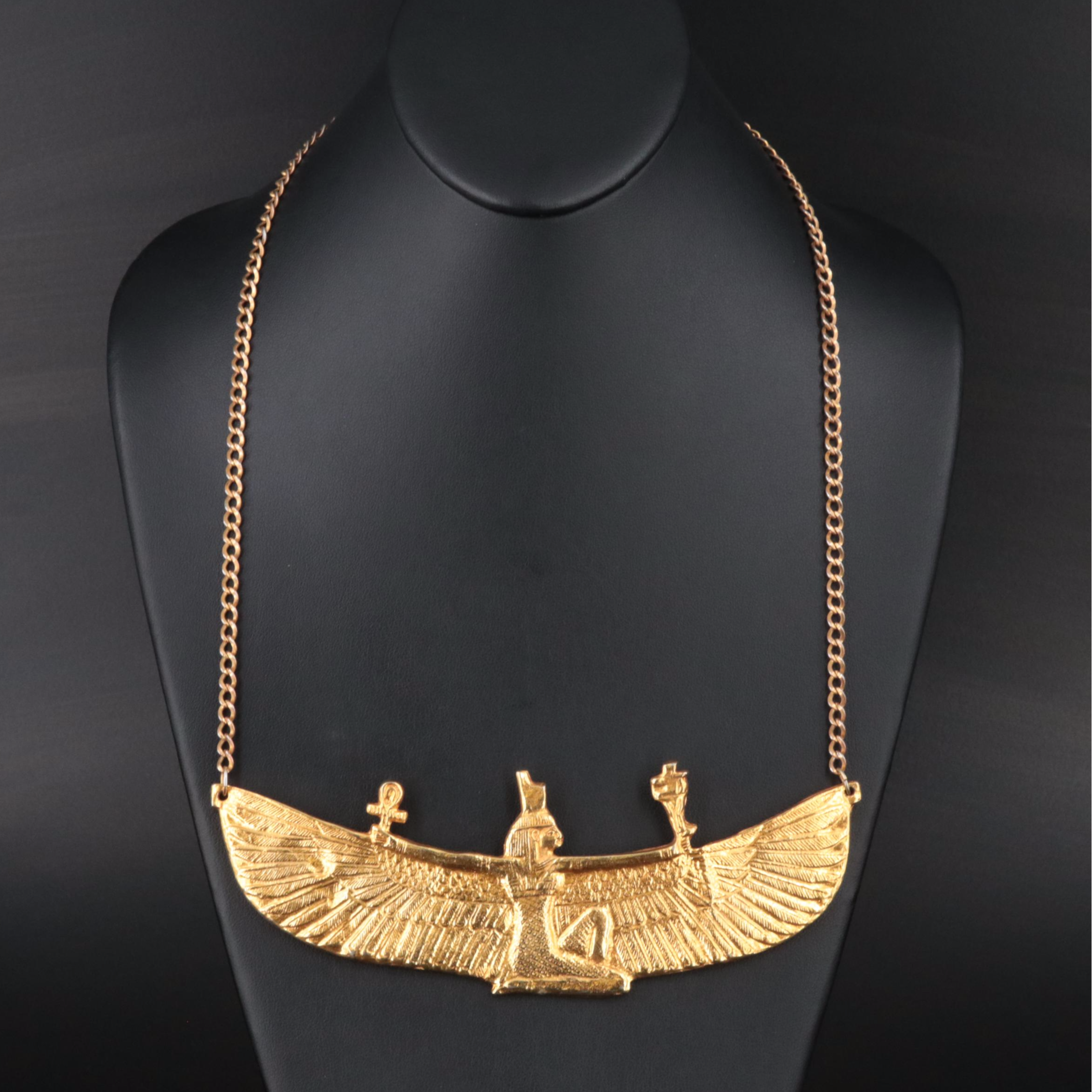 Alva Museum Replica Egyptian Revival Goddess Ma'at Pectoral Necklace