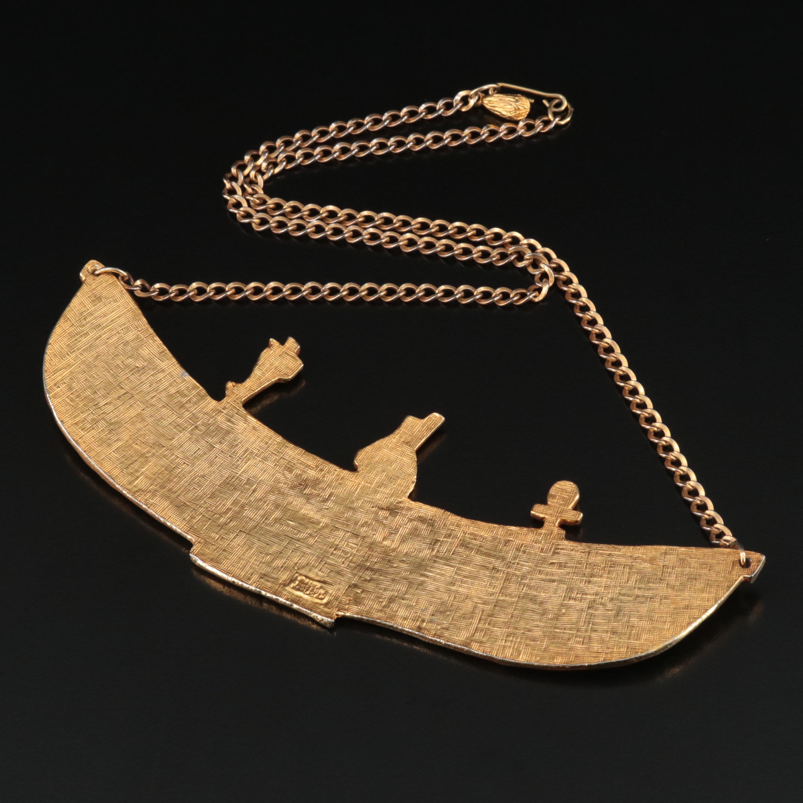 Alva Museum Replica Egyptian Revival Goddess Ma'at Pectoral Necklace