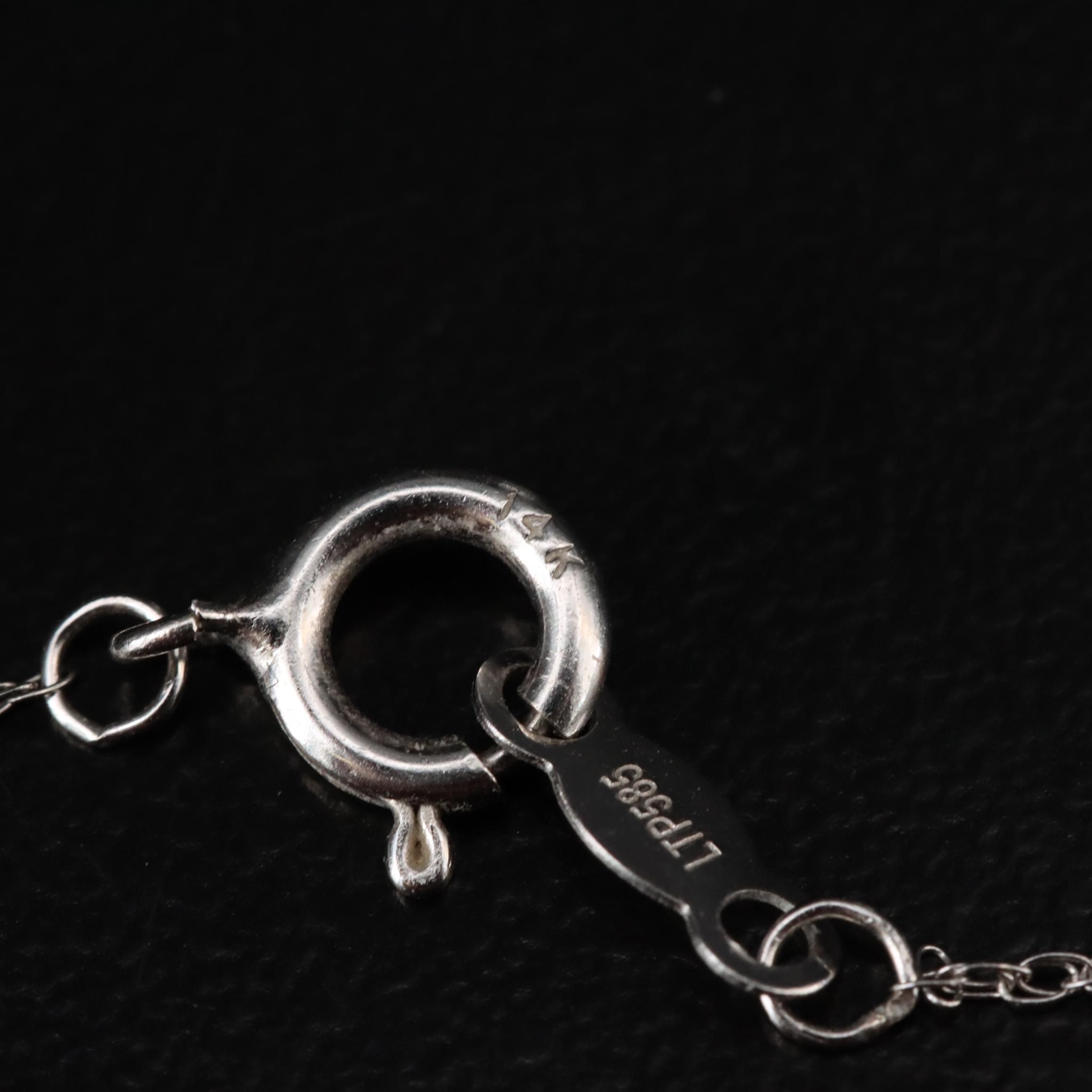 14K Pearl and Diamod Pendant Necklace