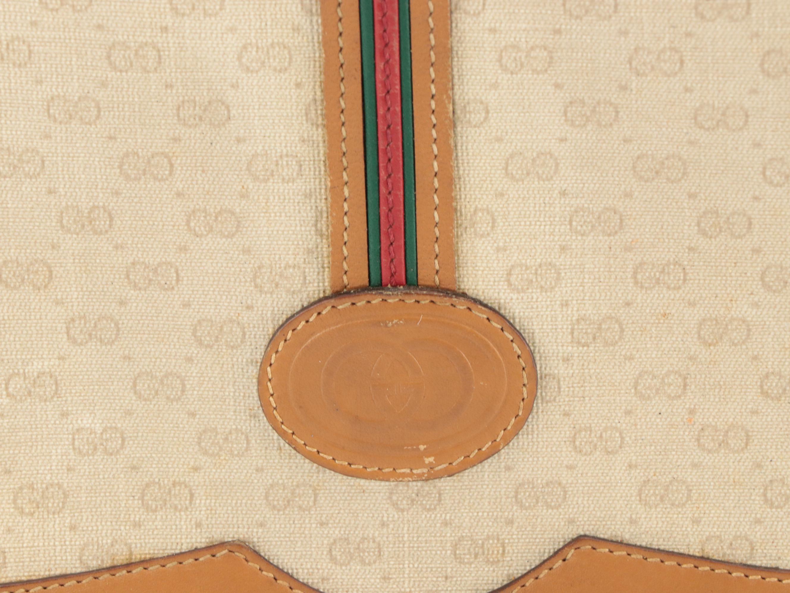 Gucci Micro GG Supreme Canvas Web Stripe Front-Flap Crossbody Bag