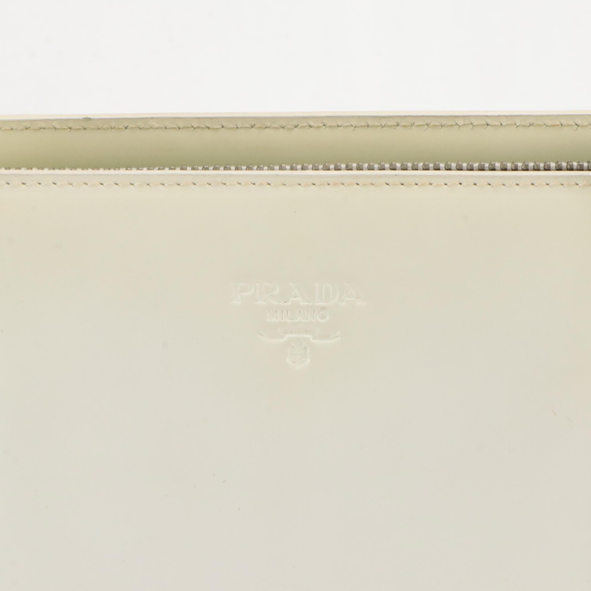 Prada Sport Shoulder Tote Bag in White Spazzolato Leather, 1990s