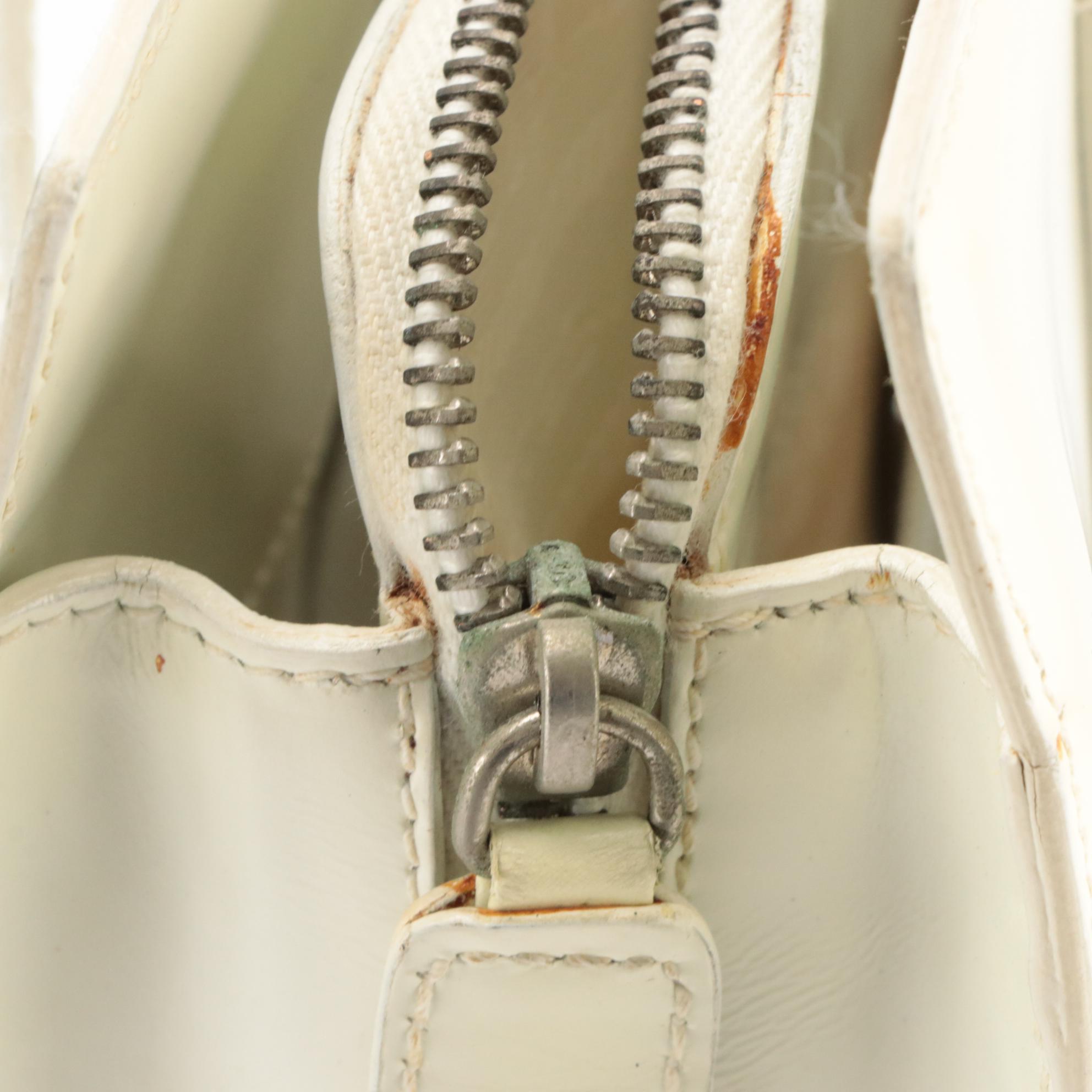 Prada Sport Shoulder Tote Bag in White Spazzolato Leather, 1990s