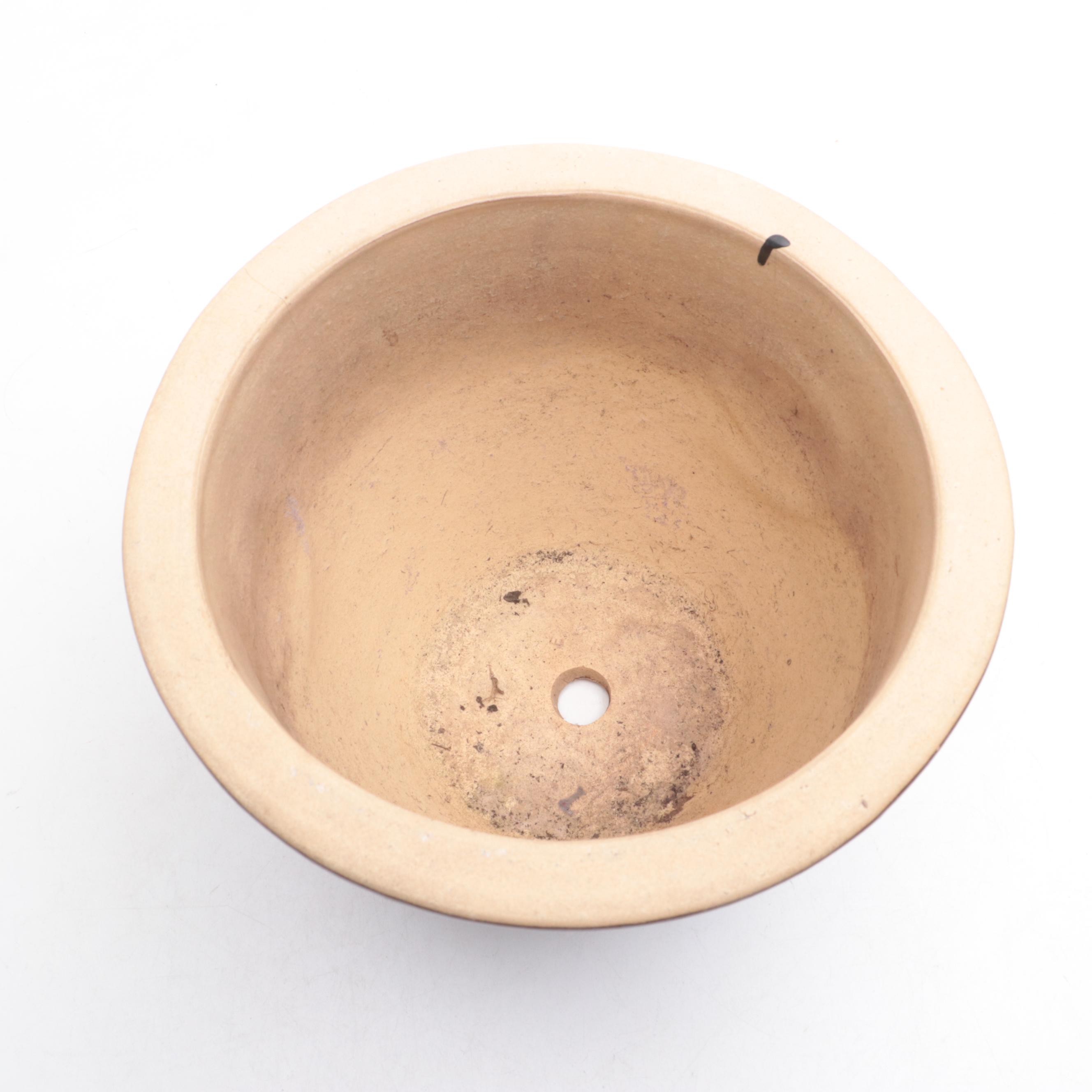 Brownware with Other Stoneware Bowls and Planter, 20th Century