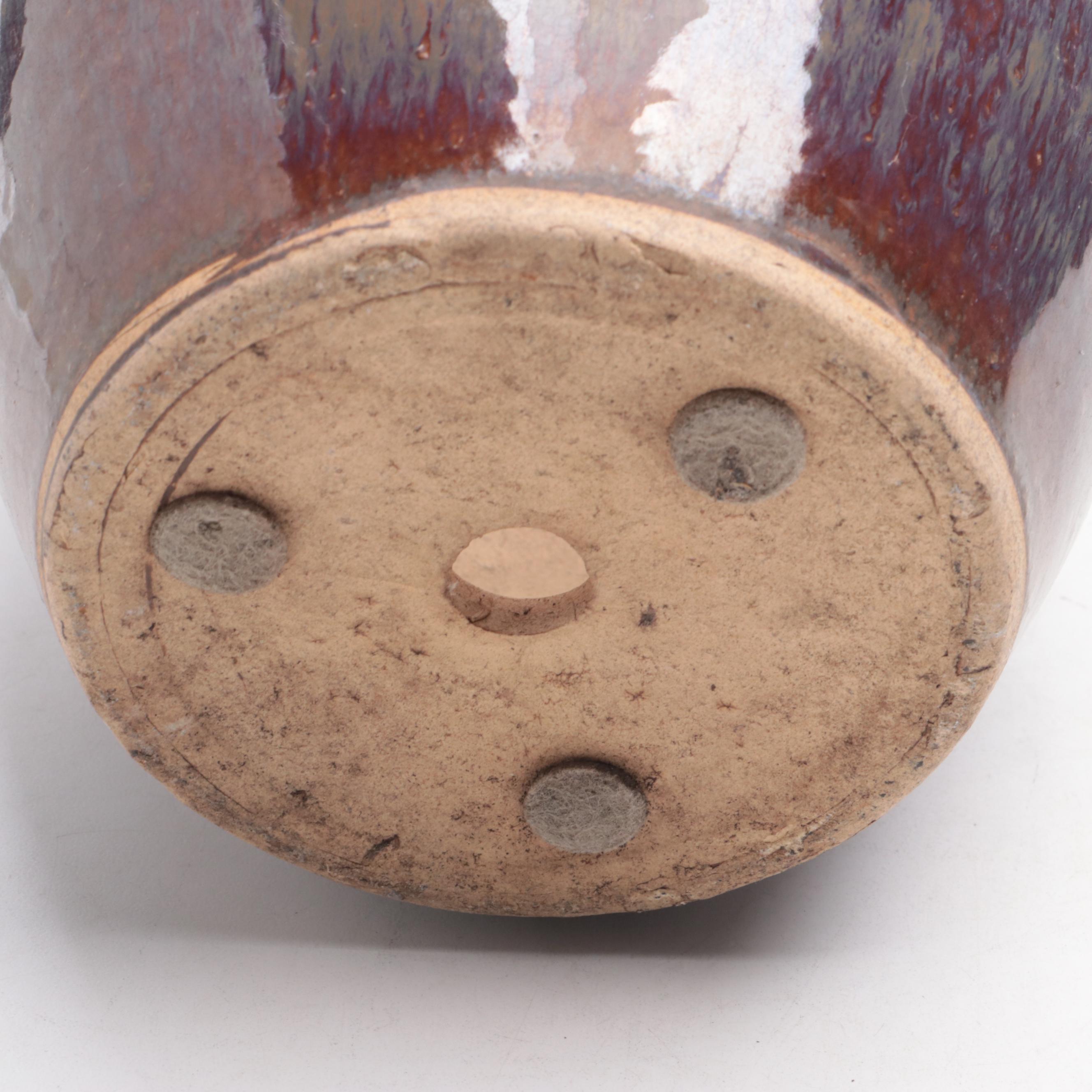 Brownware with Other Stoneware Bowls and Planter, 20th Century