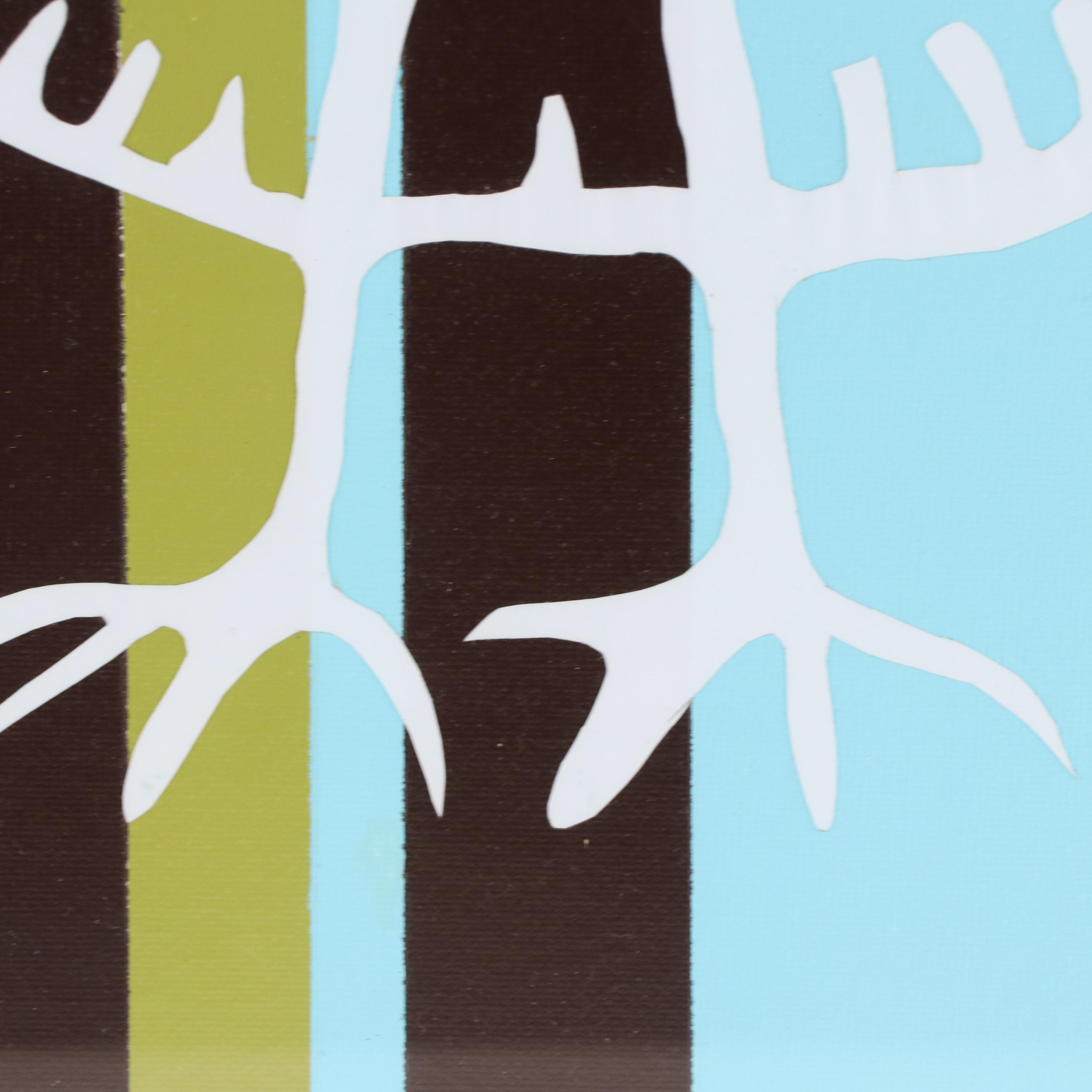 Vinyl Collage Portrait of Owl, 21st Century